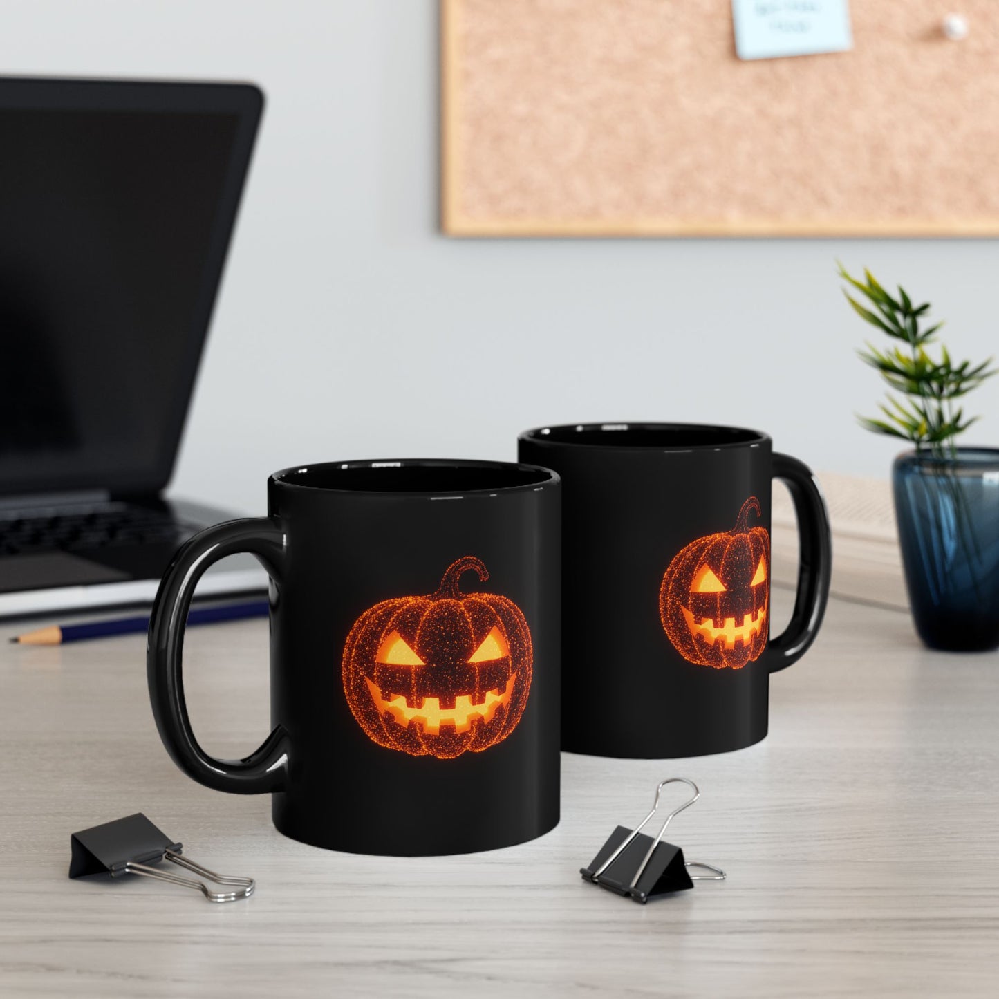 Glowing Jack-o'-Lantern Halloween Mug | Bioluminescent-Inspired Pumpkin Design | Spooky Coffee Cup | 11oz 15oz Fall Gift Idea