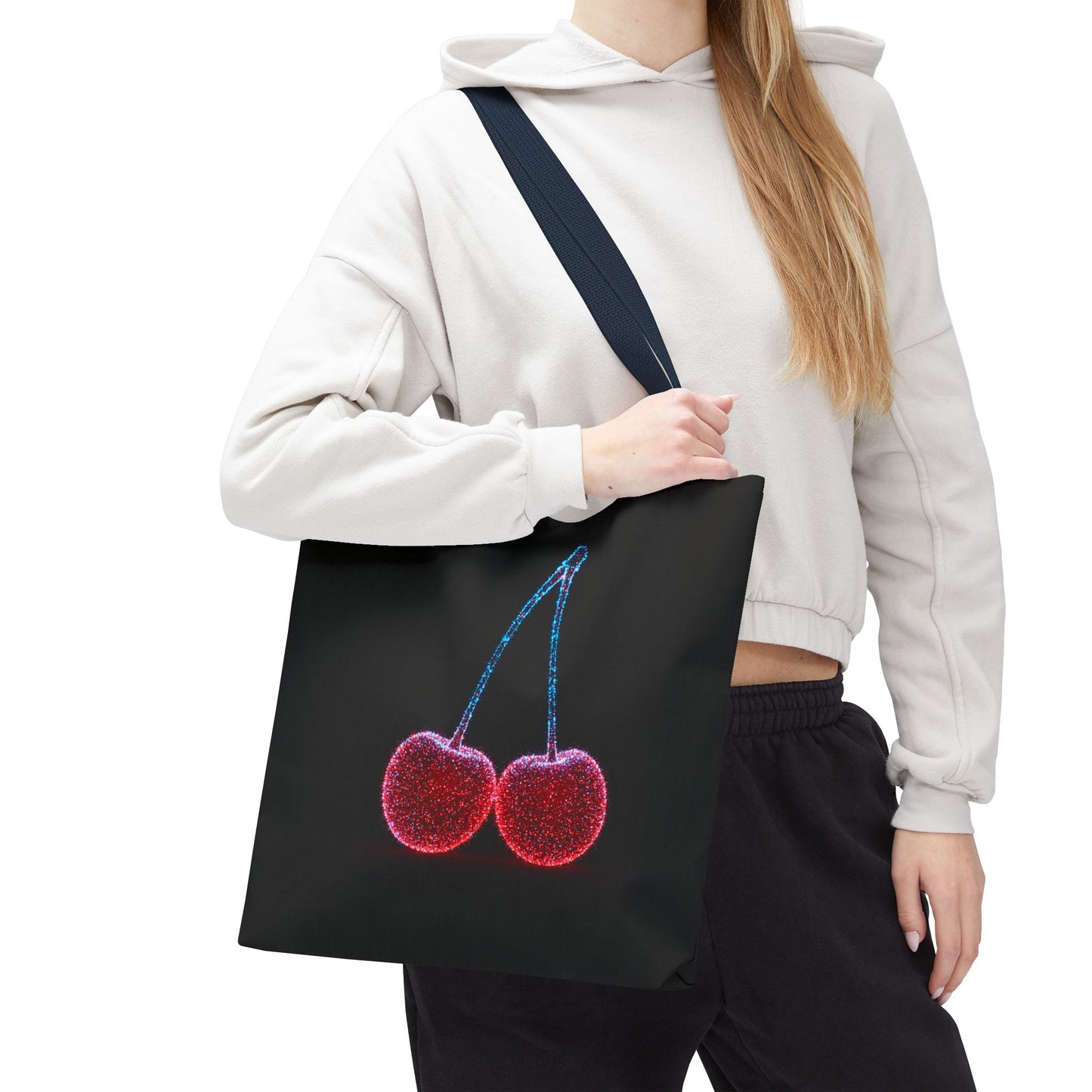 Sparkling Cherry Tote Bag Reusable Bag Shopping Bag Cherry Bag Reusable Tote