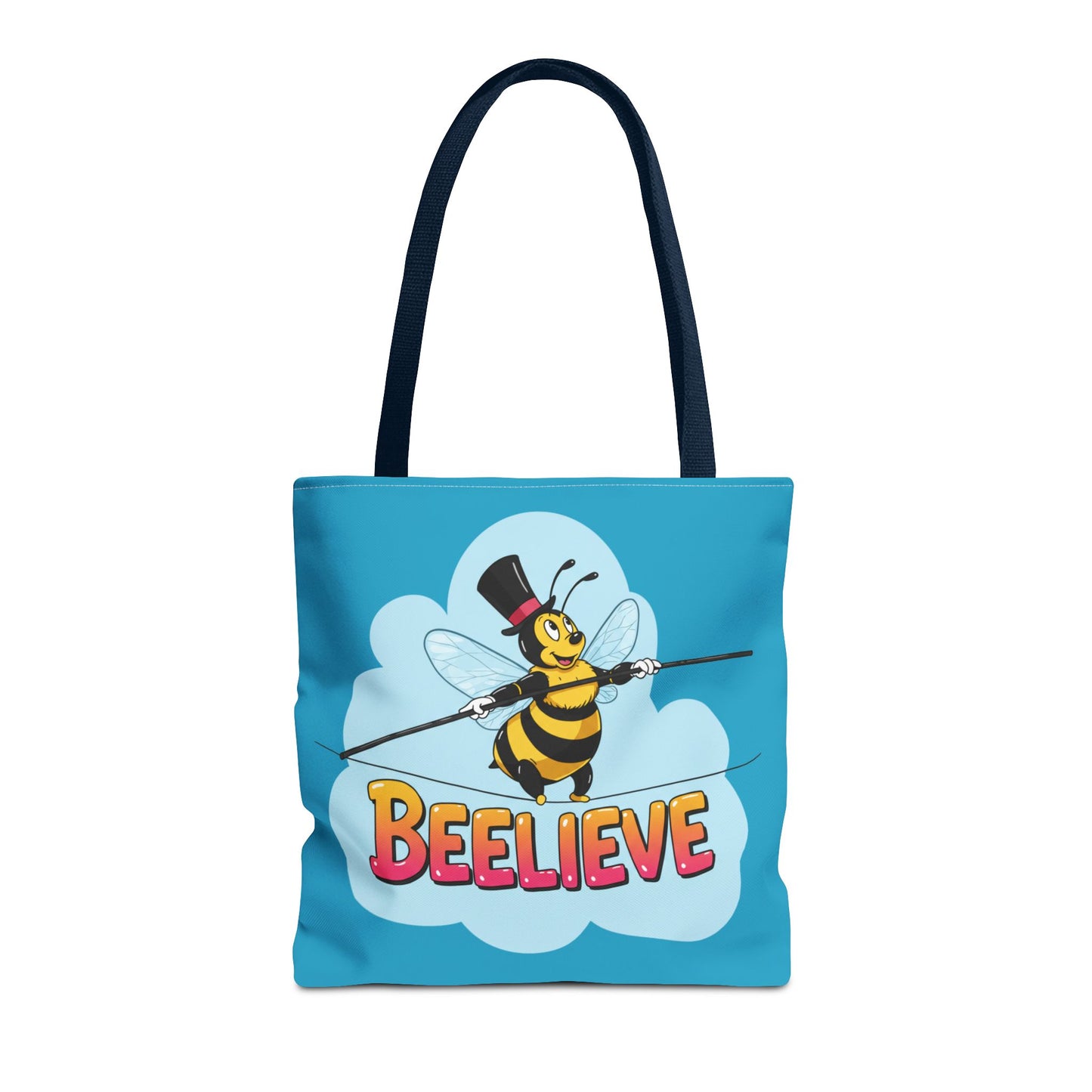 Bee Tote Bag Beelieve Pun Design
