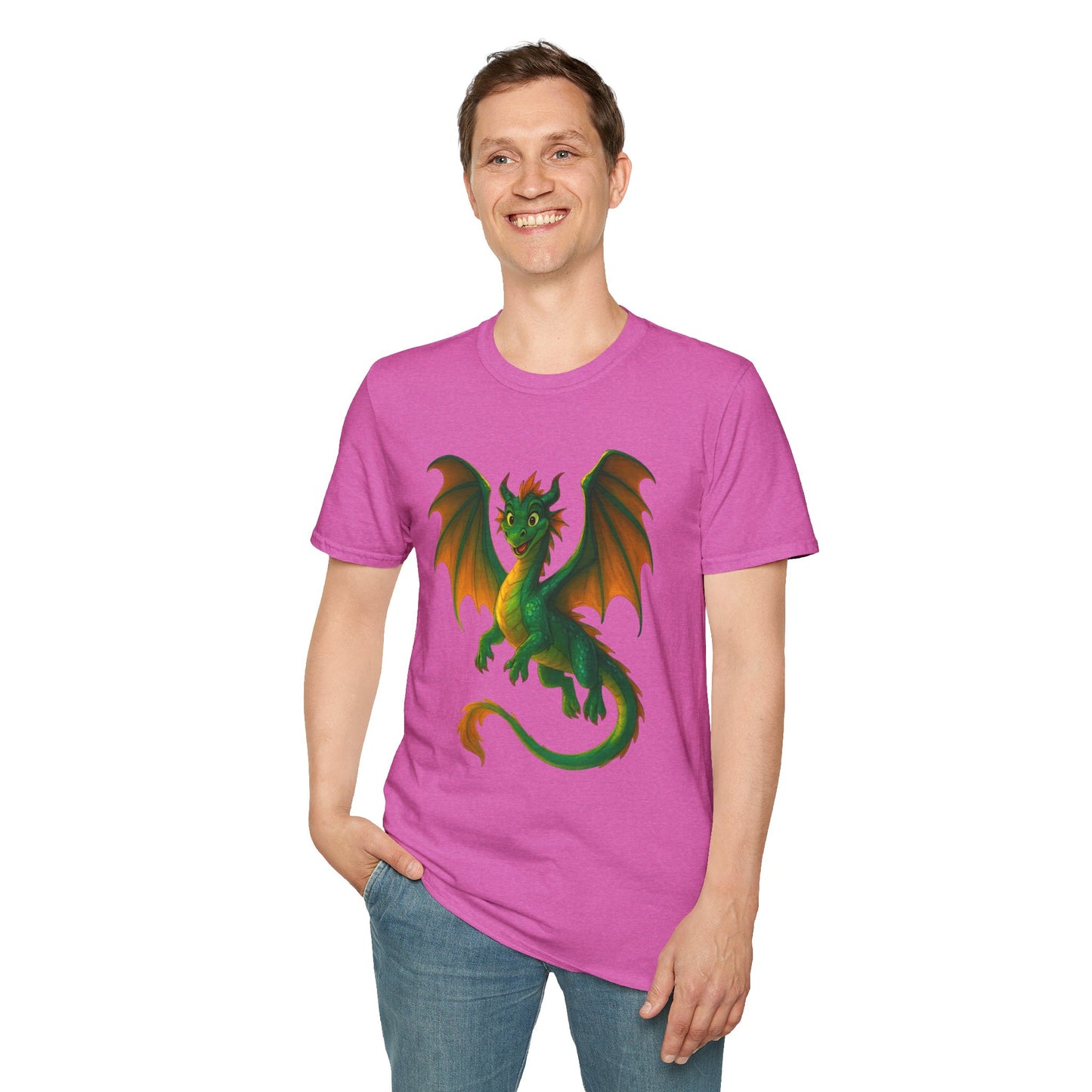 Green Dragon Fantasy T-Shirt | Unisex Mythical Creature Tee | DnD Gamer Gift | Cool Dragon Shirt | Magic RPG Nerdy Graphic Tee
