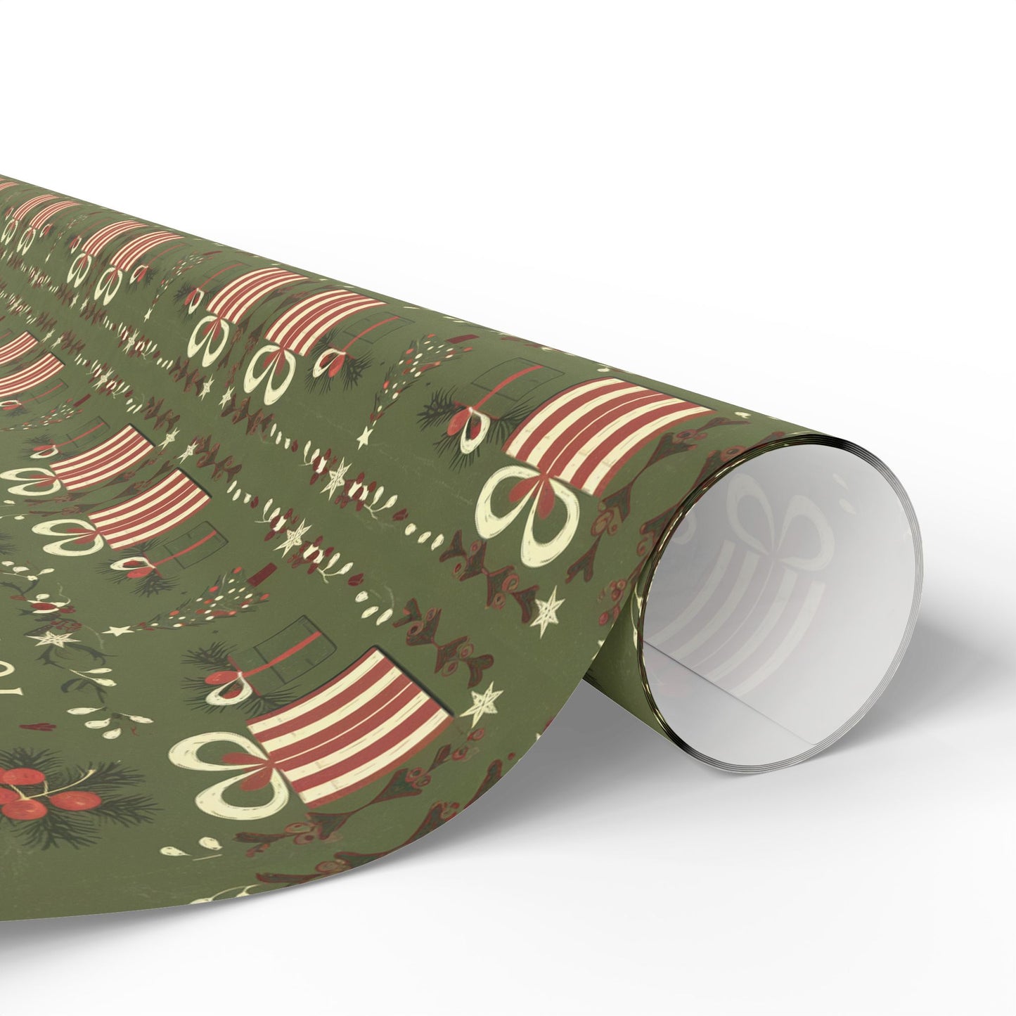 Christmas Wrapping Paper - Green 'I Present This To You'