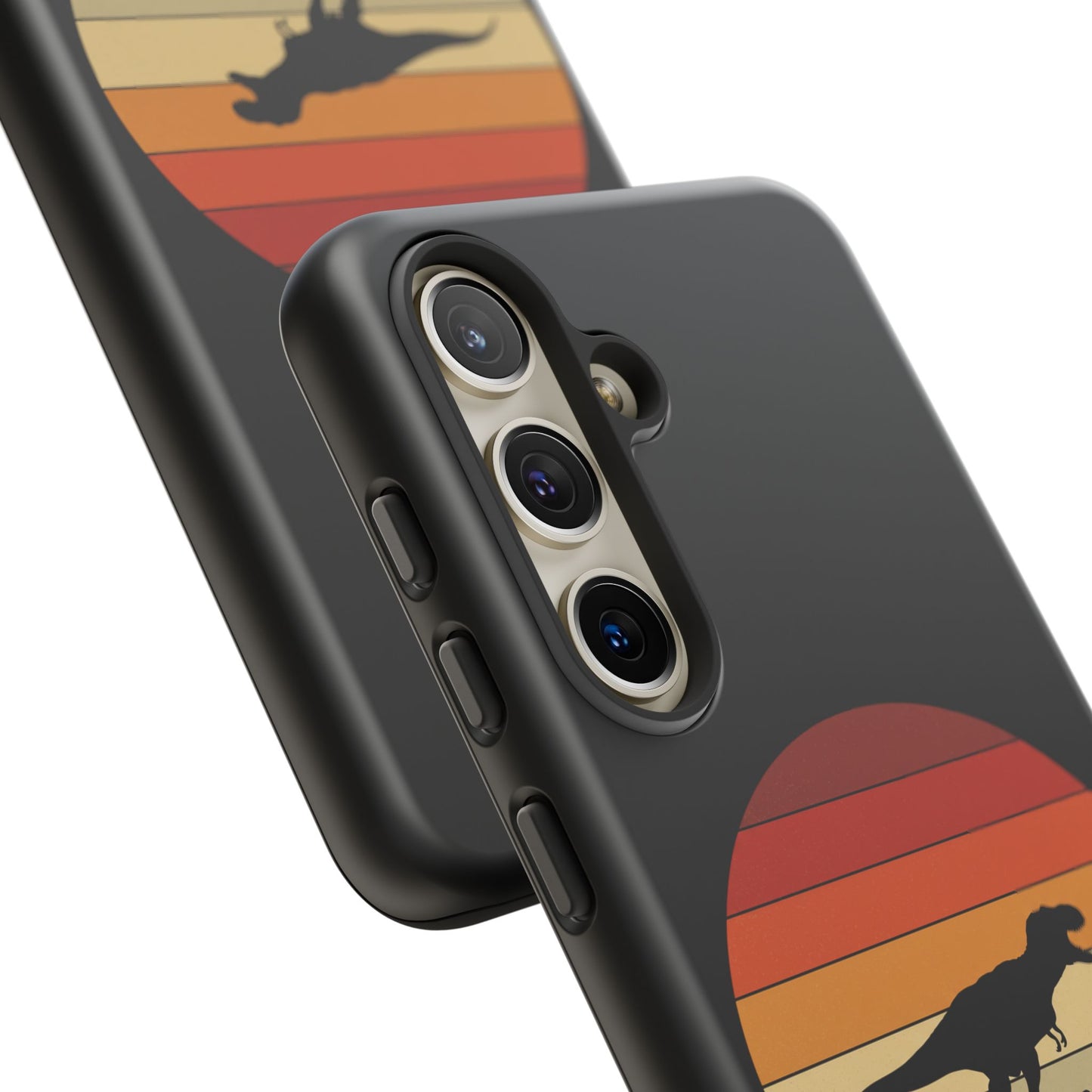 Retro Sunset Dinosaur Samsung Case | T-Rex Silhouette Vintage Gradient Cover for Galaxy S25/S24/S23 Series Dinosaur Phone Case