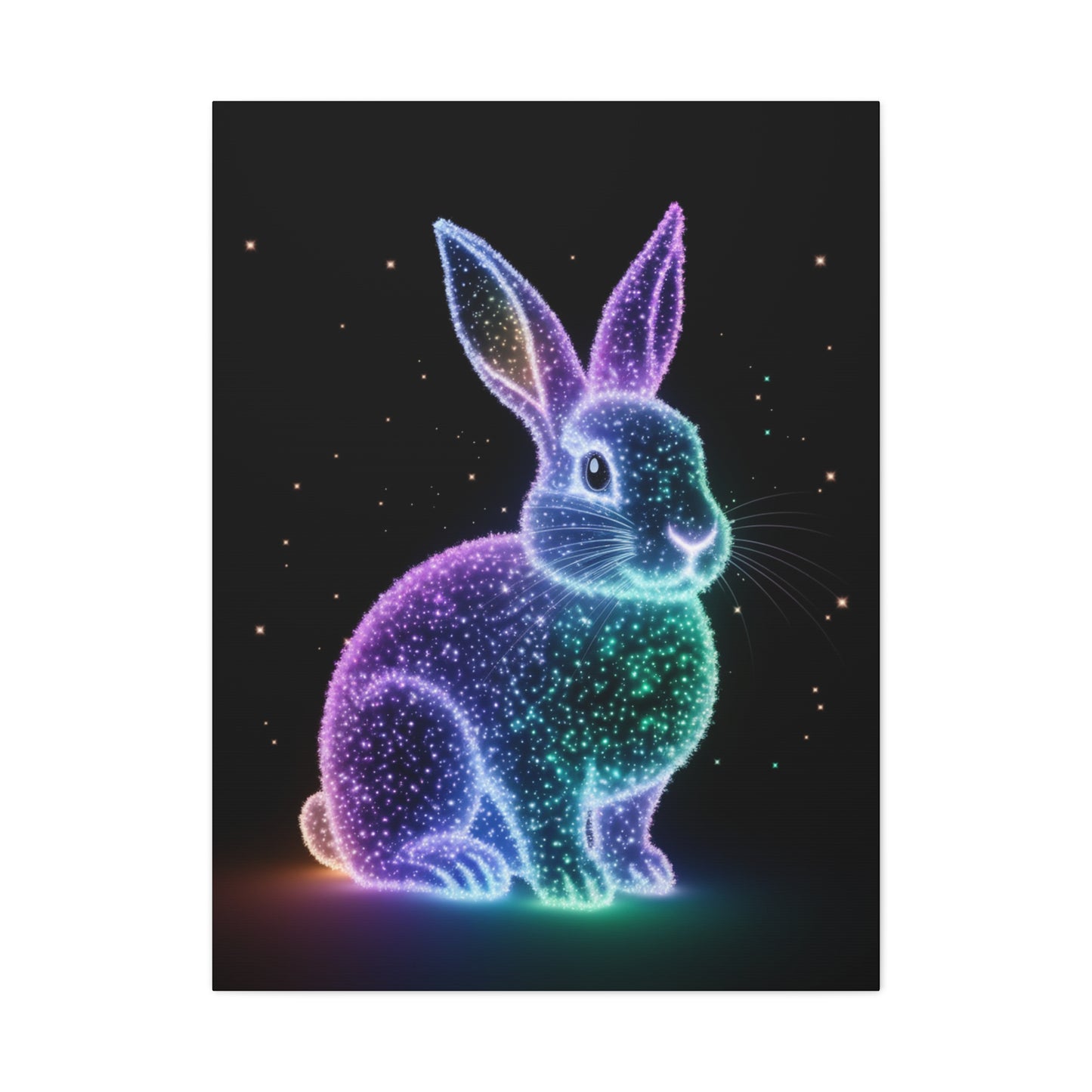Easter Canvas Bioluminescent Bunny Decor Easter Bunny Art Easter Decor