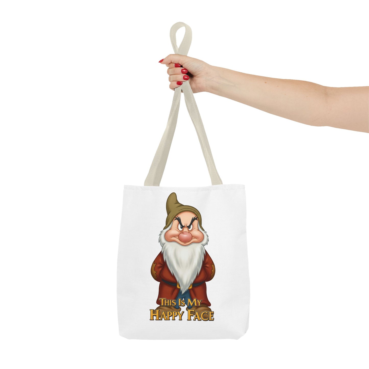 Grumpy Dwarf Tote Bag - "This Is My Happy Face"