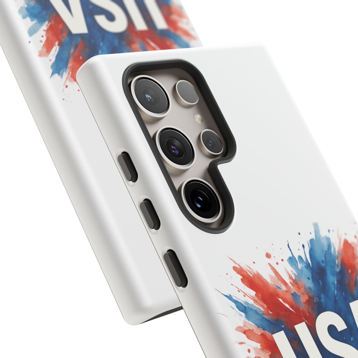 USA Splash Samsung Case - Patriotic Red White Blue Tough Cover, Dual-Layer Protection, 4th of July amd Veteran Gift for Galaxy