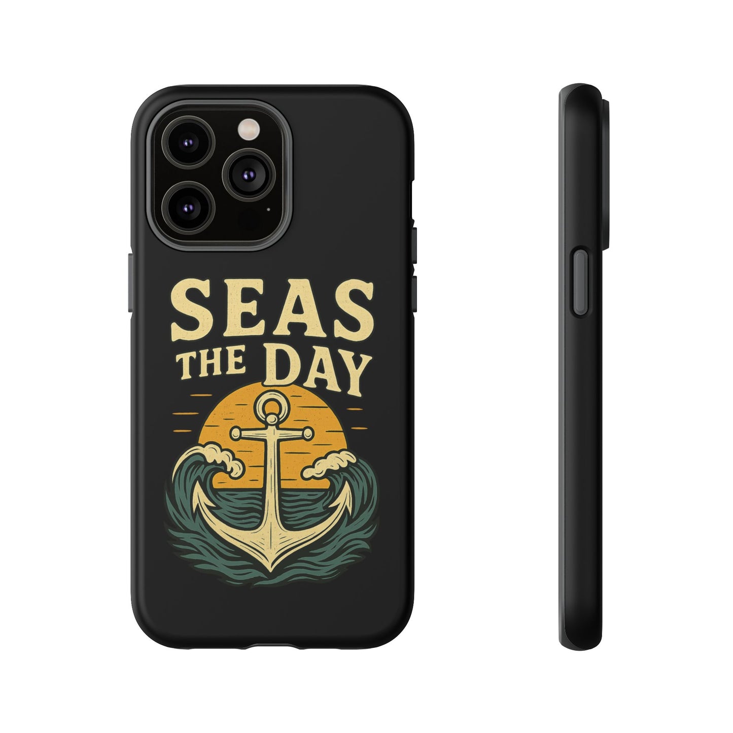 Seas the Day iPhone Case – Nautical Anchor Phone Cover – Ocean Pun Gift – Beach Lover iPhone Accessory – Summer Adventure Phone Case