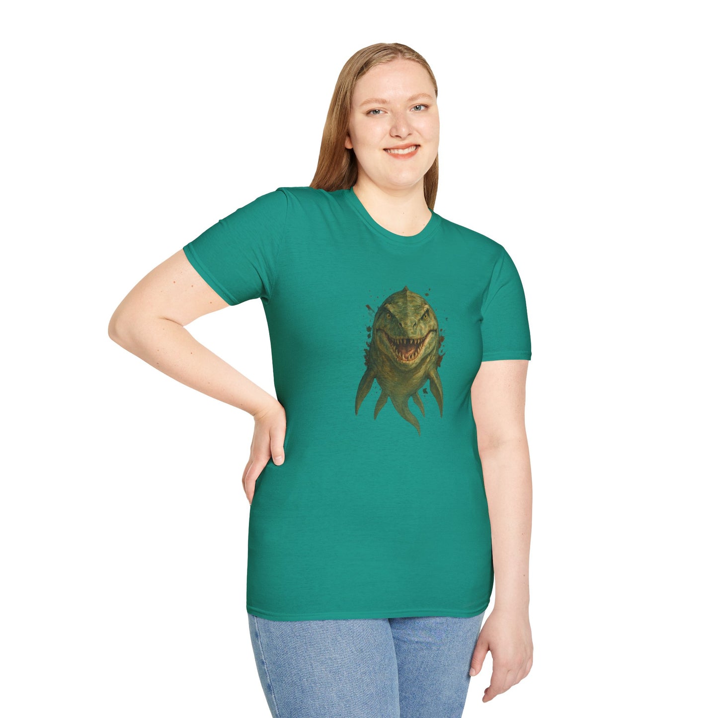 Watercolor Mosasaurus T-Shirt | Prehistoric Sea Dinosaur Tee | Fossil Lover Gift | Unisex Cotton Graphic Shirt Jurassic Tee