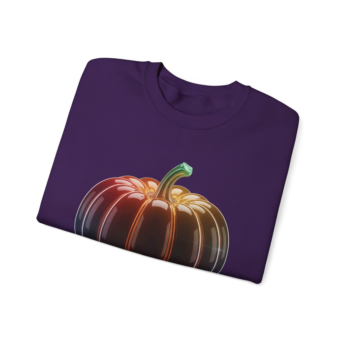 Neon Pumpkin Sweatshirt, Fall Halloween Crewneck, Cozy Unisex Pullover, Spooky Season Apparel, Aesthetic Pumpkin Shirt For Autumn Lovers