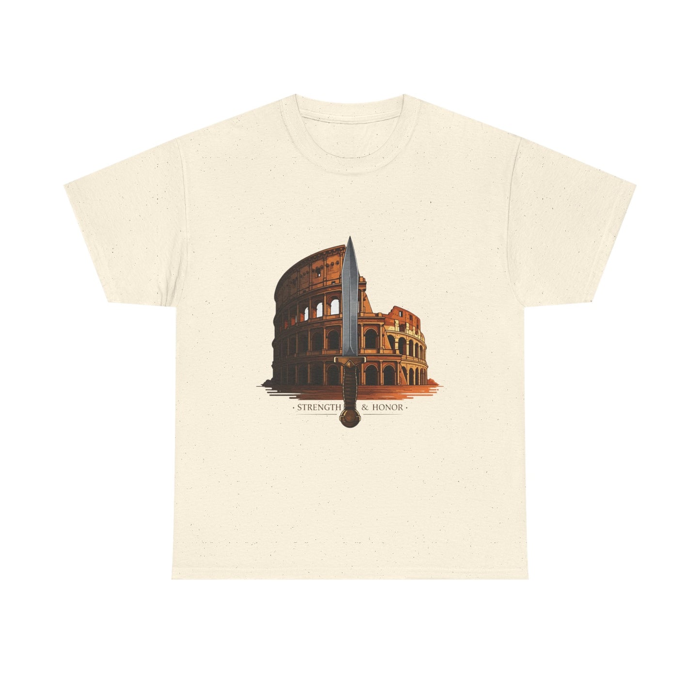 Strength & Honor Gladiator Shirt – Roman Colosseum Sword Graphic Tee – Ancient Rome History T-Shirt for Gladiator & Travel Fans
