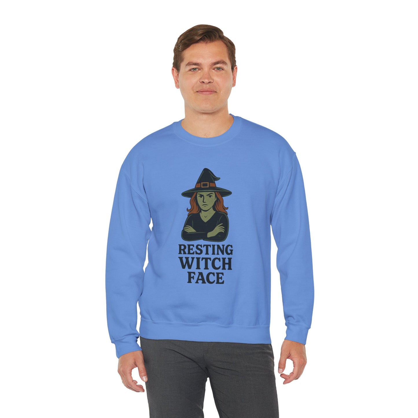 Resting Witch Face Sweatshirt, Funny Halloween Witch Crewneck, Spooky Season Sweatshirt, Fall Humor Graphic Pullover, Witchy Gift
