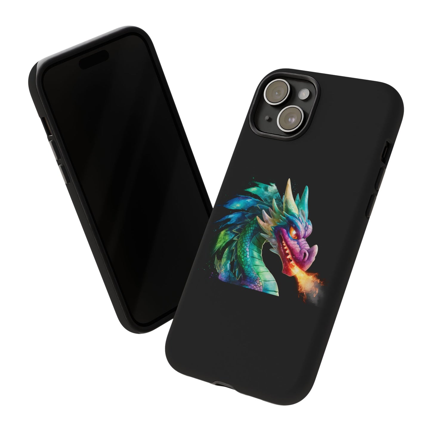 Dragon iPhone Case - Fantasy Fire-Breathing Art Protective Cover - Bookish Dark Academia Aesthetic Gift for Teens and Adults