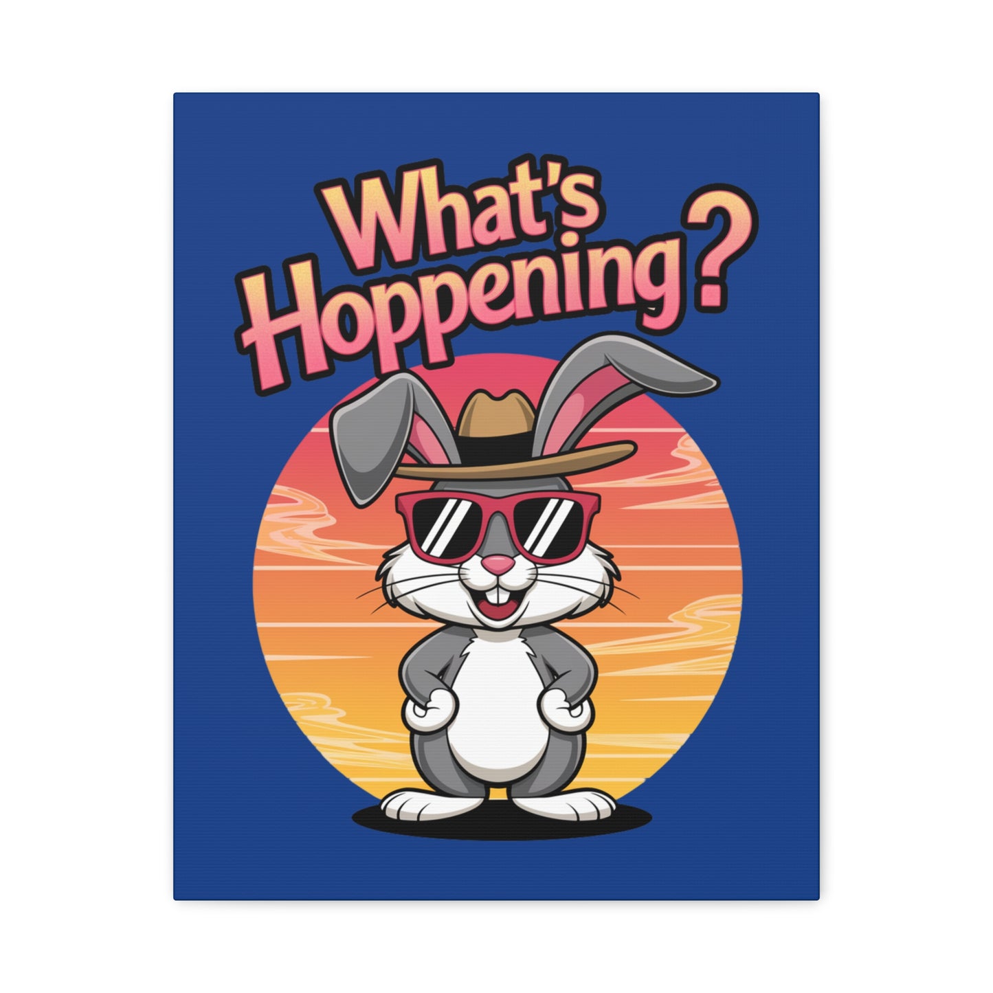 What's Hoppening Canvas Art; Bunny Art; Rabbit Canvas