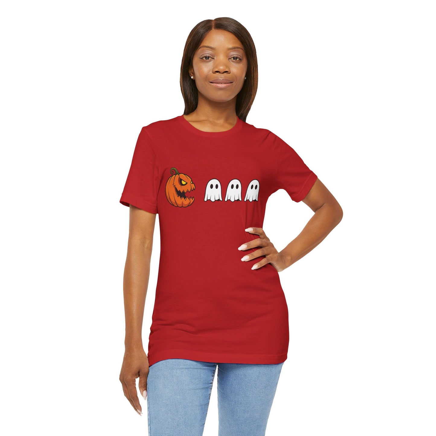 Pumpkin Pac-Man Shirt, Halloween Arcade Tee, Pumpkin Chase Ghosts Tee, Retro Gaming Halloween, Spooky Season Shirt, Vintage Game Pumpkin Top