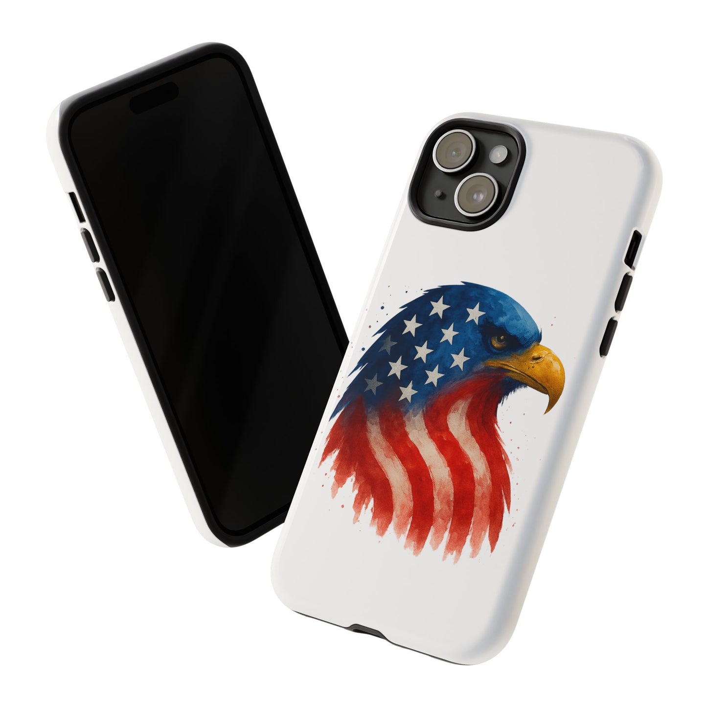 Patriotic Eagle iPhone Case - USA Flag Tough Cover, Dual-Layer Rugged Protection, 4th of July and Veteran Gift