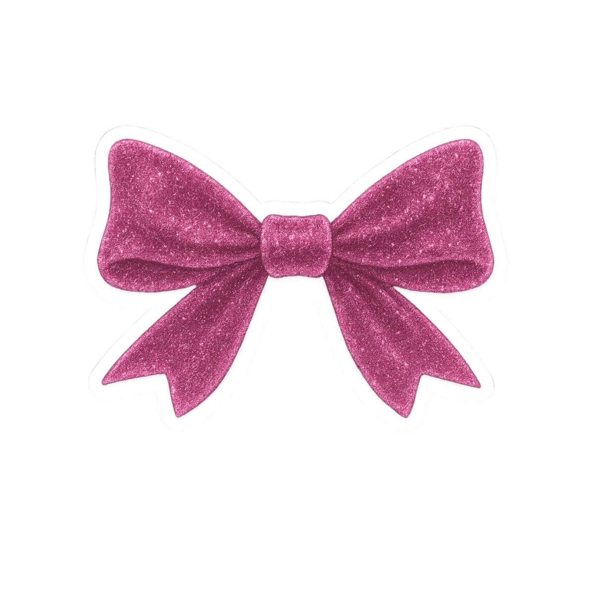 Pink Bow Sticker Cute Glitter-Look Vinyl Decal for Laptop, Water Bottle, or Notebook, Girly Aesthetic Gift