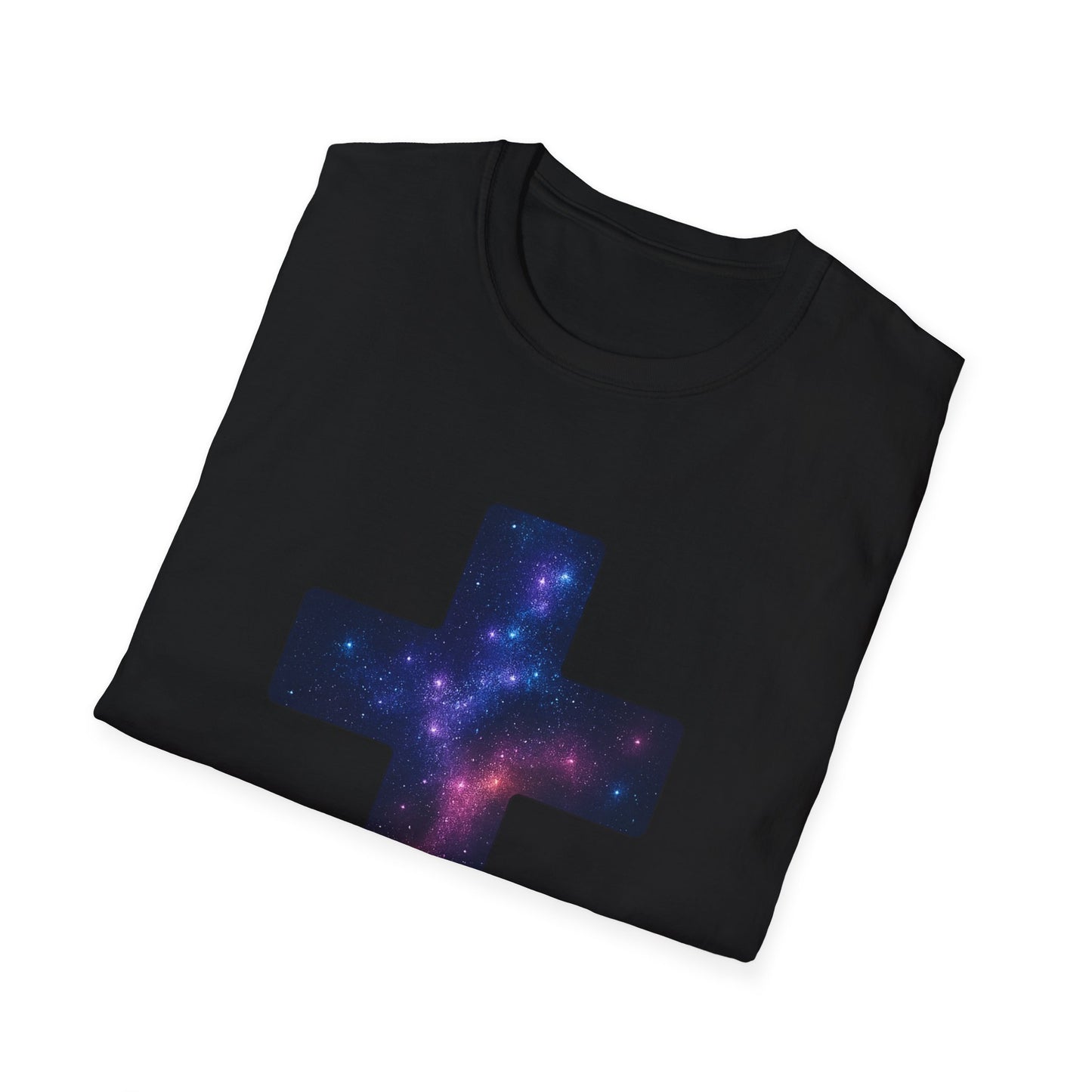 Galaxy Cross Graphic Tee | Celestial Christian Shirt, Spiritual Universe Cross T-Shirt, Faith & Astronomy Gift for Women & Men, Space Aesthetic