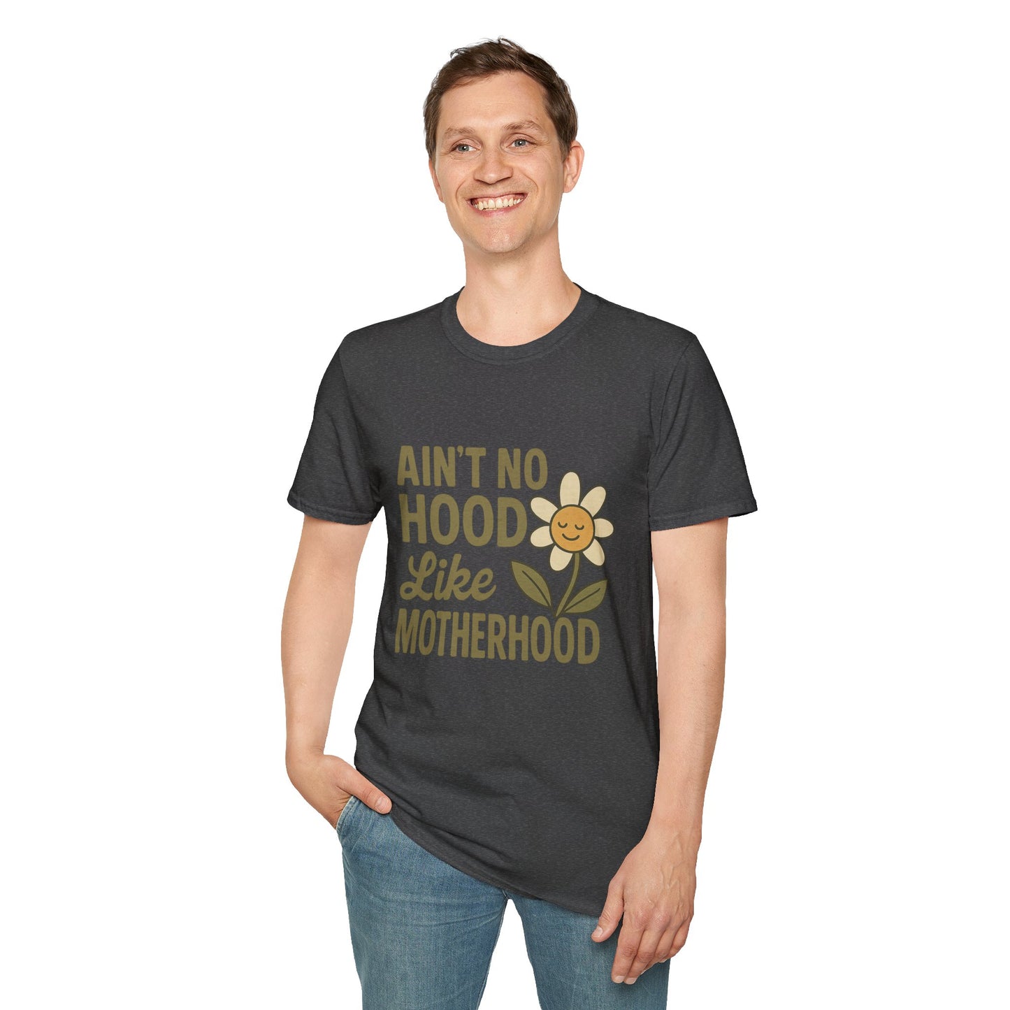 Ain't No Hood Like Motherhood T-Shirt - Unisex Softstyle Tee for Moms Mother's Day Gift