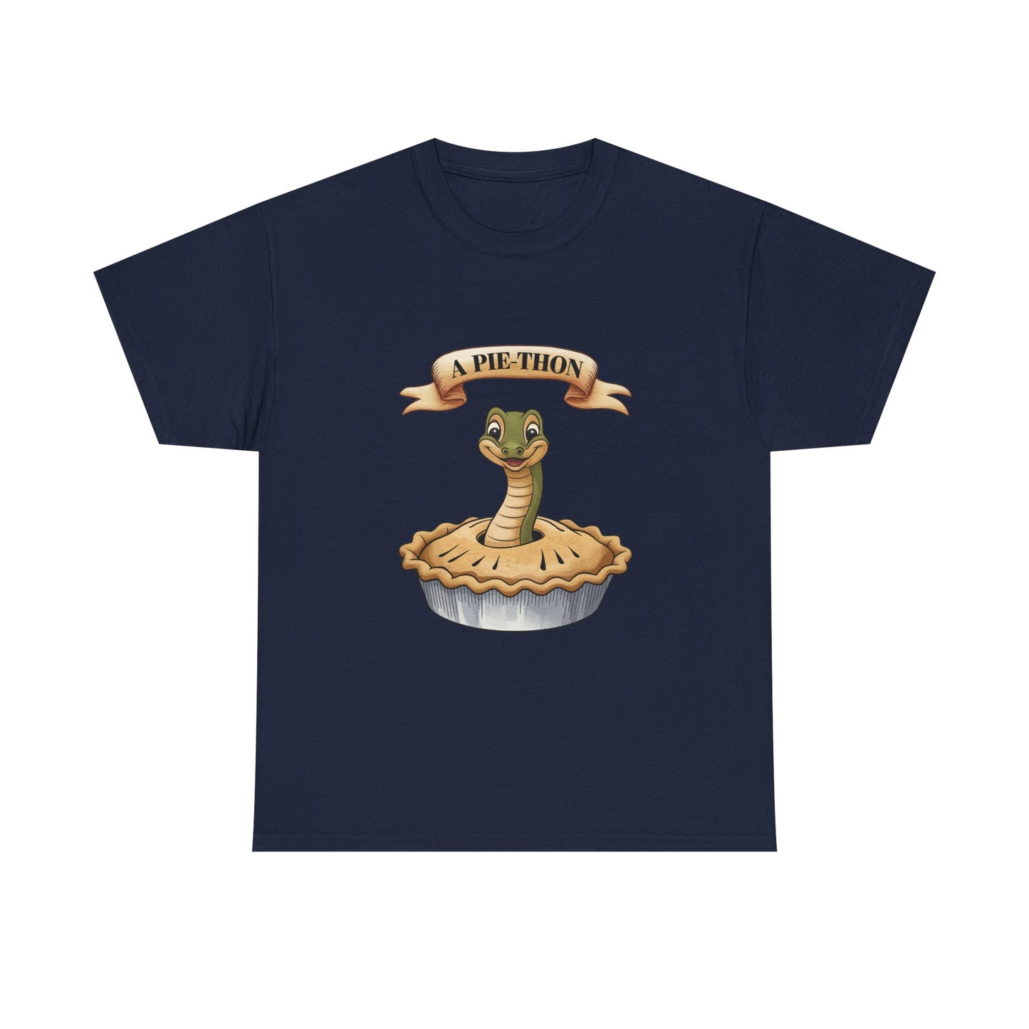 A Pie-Thon Funny Snake Pun Shirt – Cute Animal Joke T-Shirt – Quirky Graphic Tee for Pun Lovers, Reptile Fans, and Unique Gift Ideas