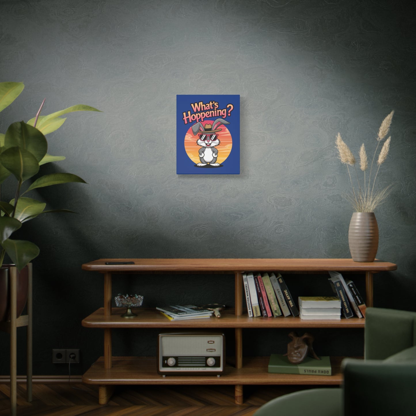 What's Hoppening Canvas Art; Bunny Art; Rabbit Canvas