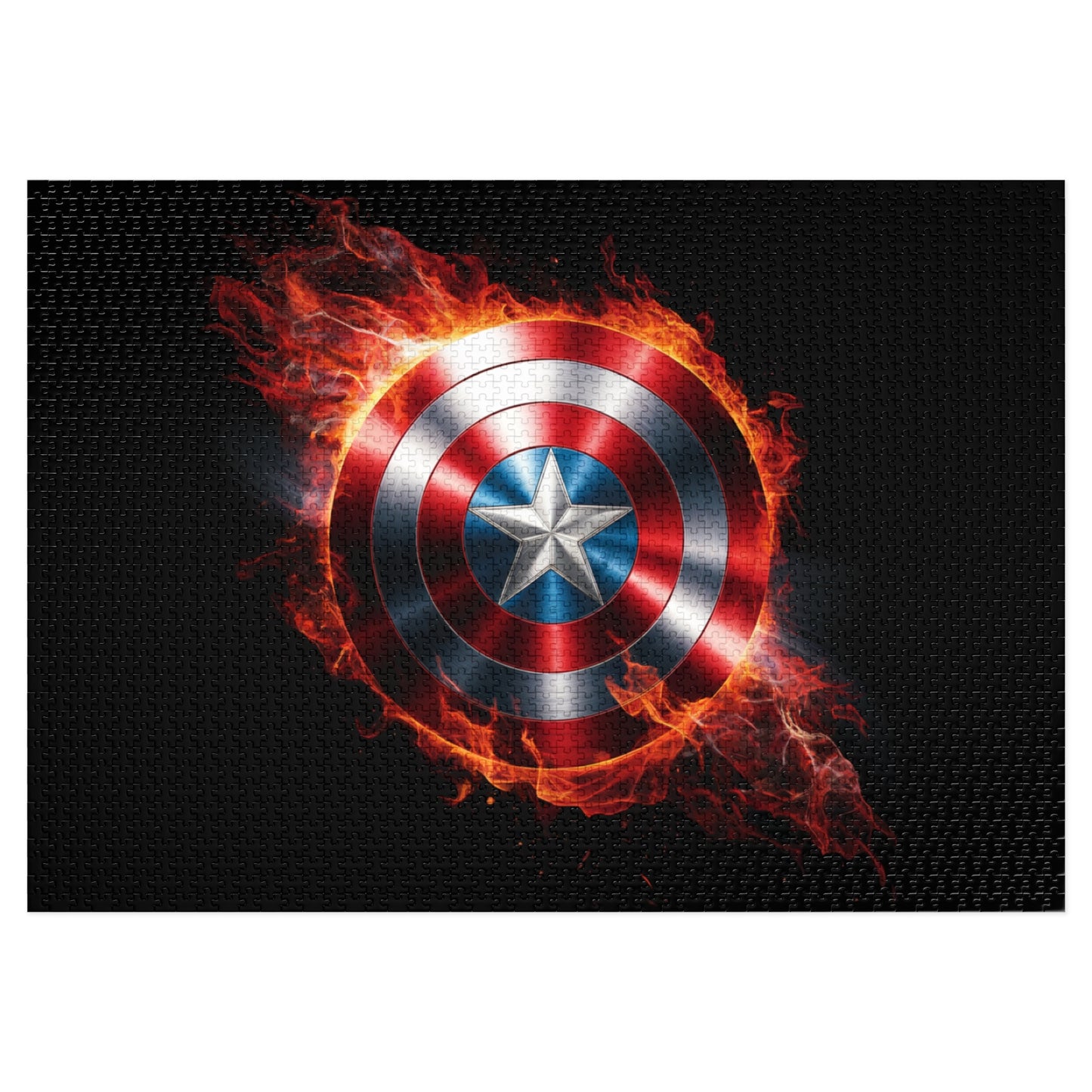 Fire & Shield Jigsaw Puzzle with Tin | Marvel-Inspired Home Décor