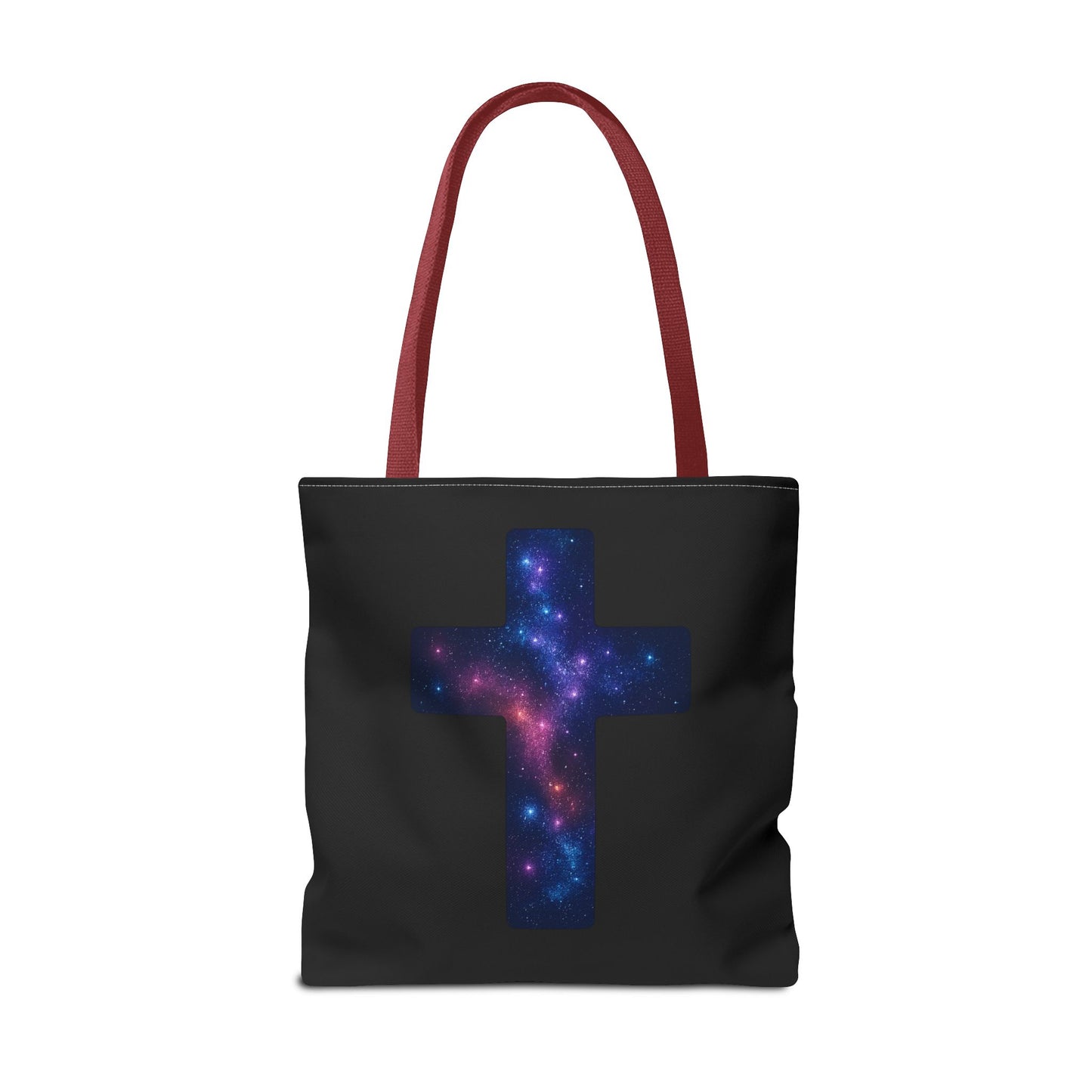 Galaxy Cross Tote Bag – Christian Faith Bag, Inspirational Reusable Shopper, Spiritual Gift for Women & Men, Religious Church Bag
