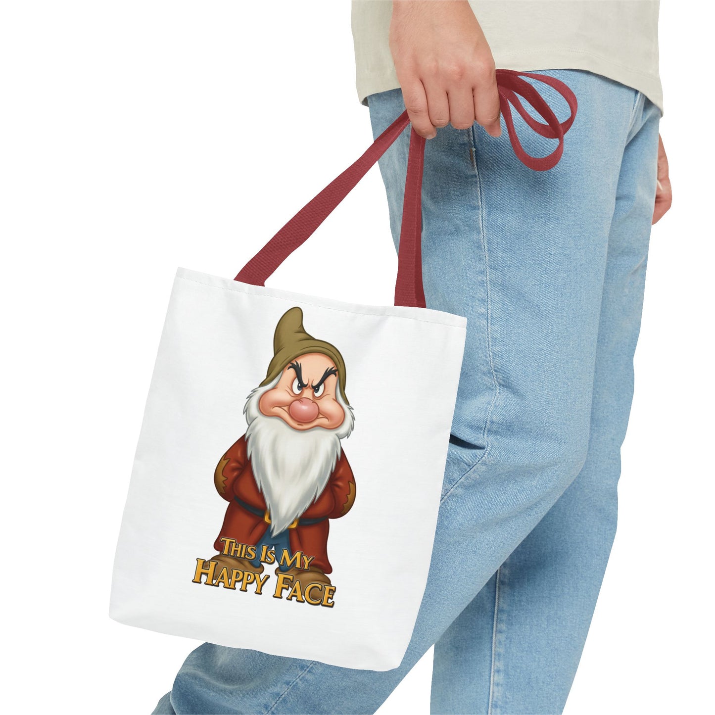 Grumpy Dwarf Tote Bag - "This Is My Happy Face"
