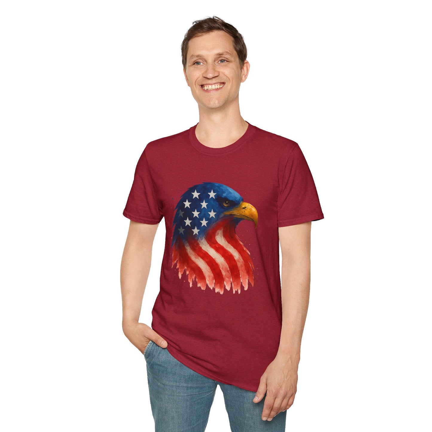 American Flag Eagle Shirt - 4th of July Patriotic Tee - USA Freedom T-Shirt - Independence Day Shirt - Bald Eagle Graphic Tee