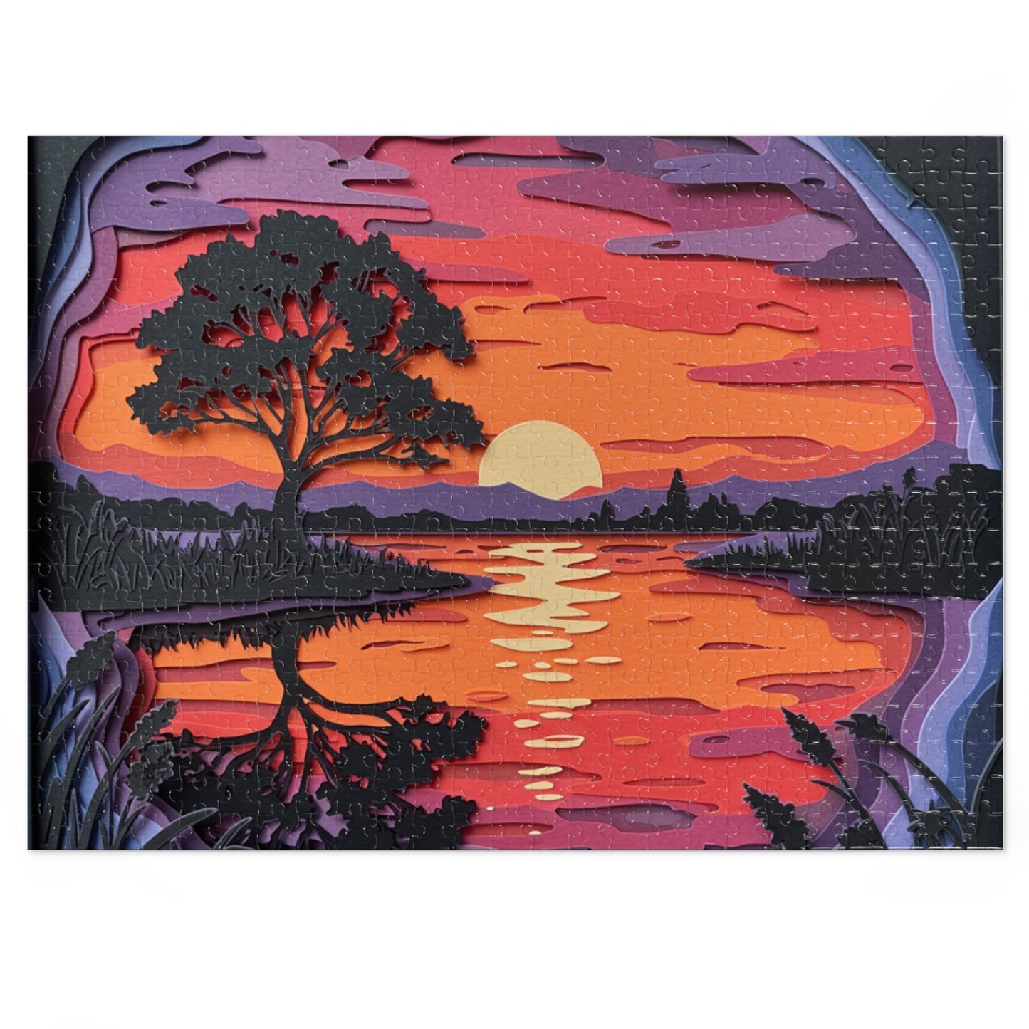 Sunset Paper Art Jigsaw Puzzle