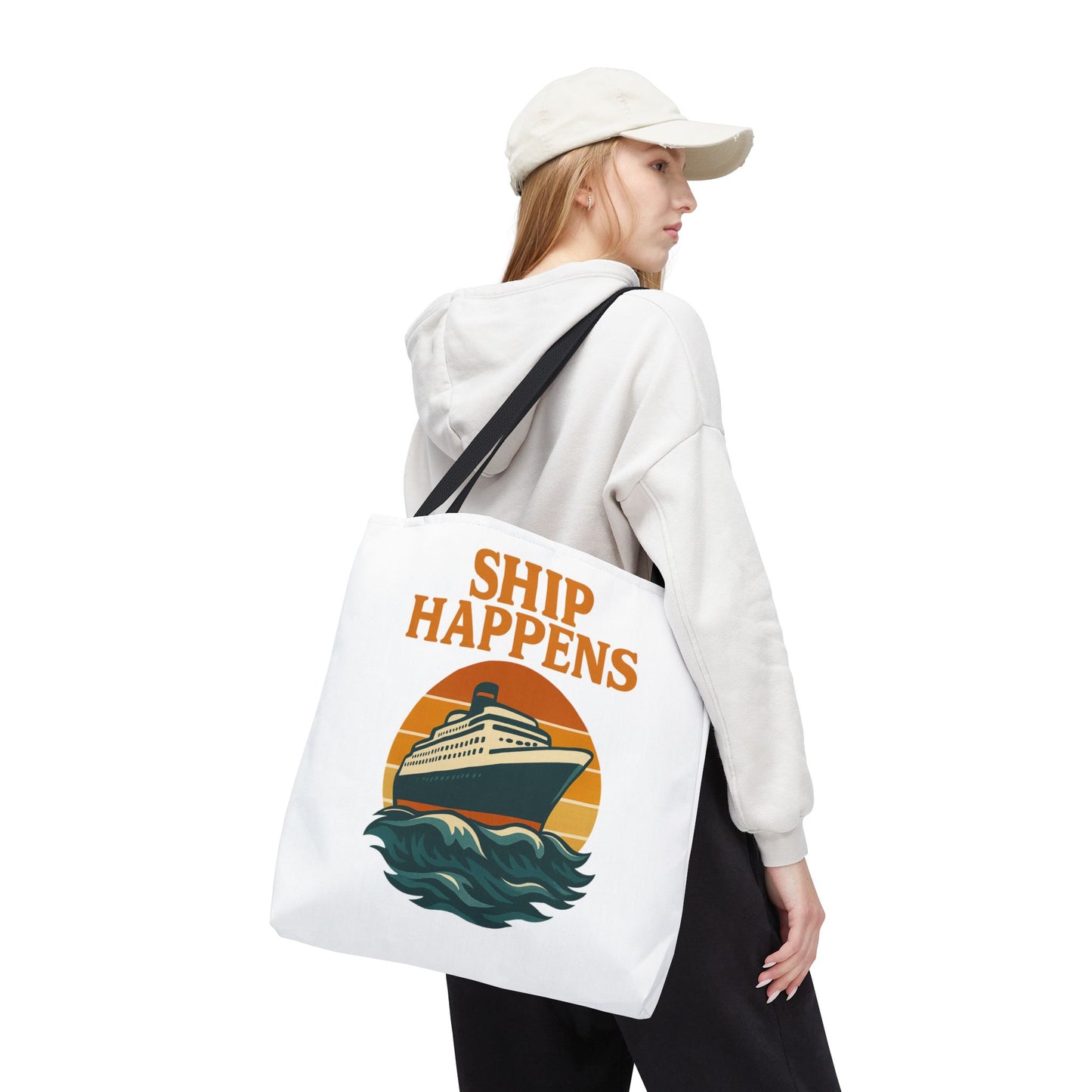 Ship Happens Tote Bag - Fun Nautical Design for Beach Lovers Cruise Bag Unique Gift for Travelers