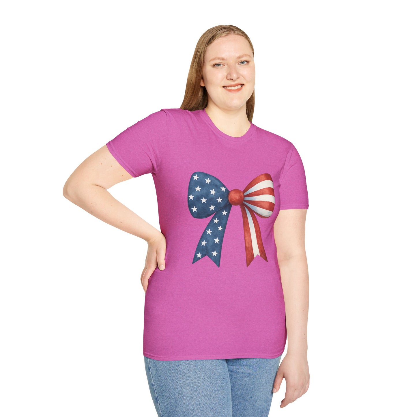 Patriotic Bow USA T-Shirt | 4th of July Shirt | American Flag Bow Tee | Independence Day Shirt | July 4th Graphic Tee | USA Pride Shirt