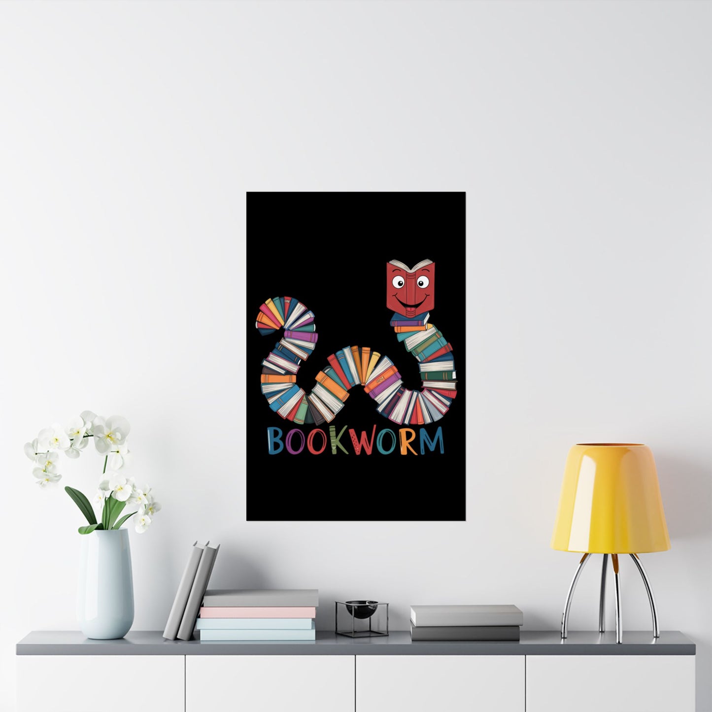 Vertical Poster Bookworm Matte Print