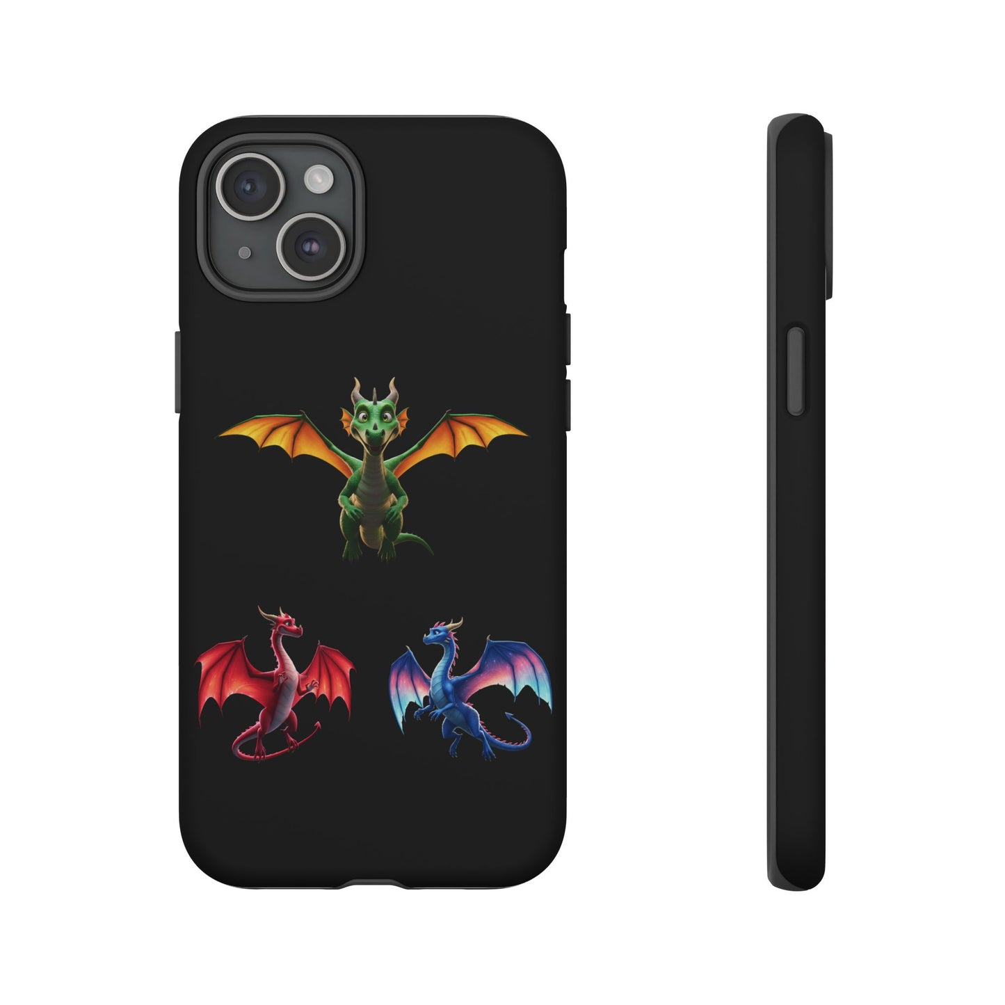 Vibrant Fantasy Dragon iPhone Case - Tough Armor Cover for iPhone 15/14/13 - Colorful Mythical Wings Gift for Dragon Lovers