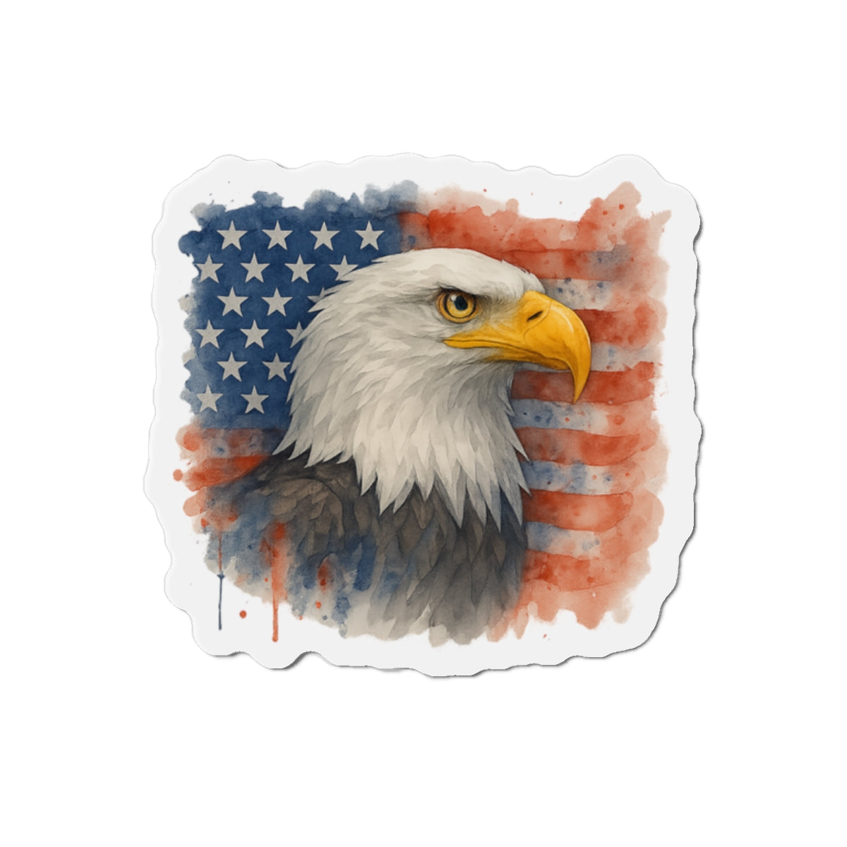 Eagle Flag Die-Cut Magnet American Decor Bald Eagle Magnet Patriotic Flag 4th of July Decor