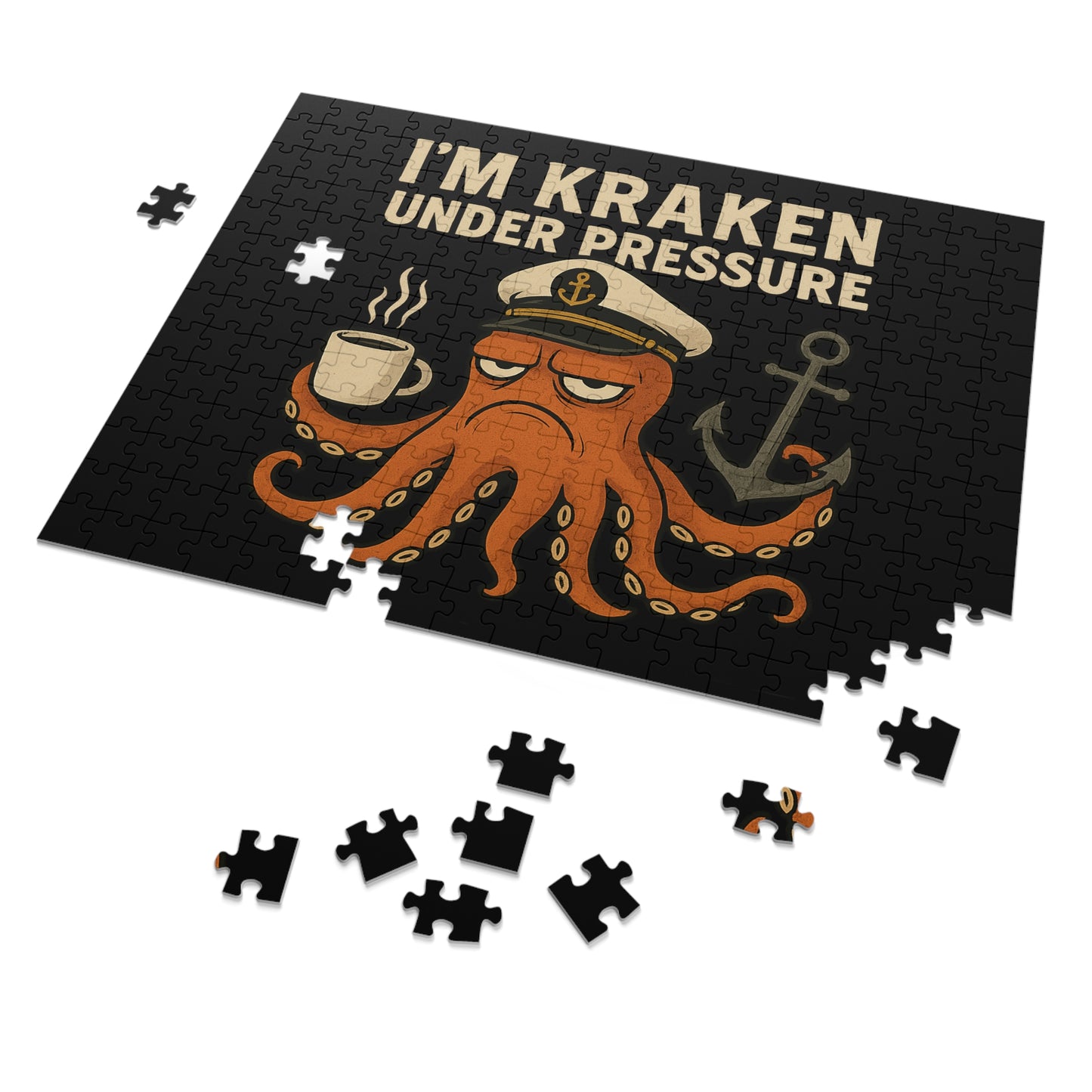 Jigsaw Puzzle - Stressed Octopus - I'm Kraken Under Pressure Nautical Puzzle Octopus Game Ocean Themed Jigsaw