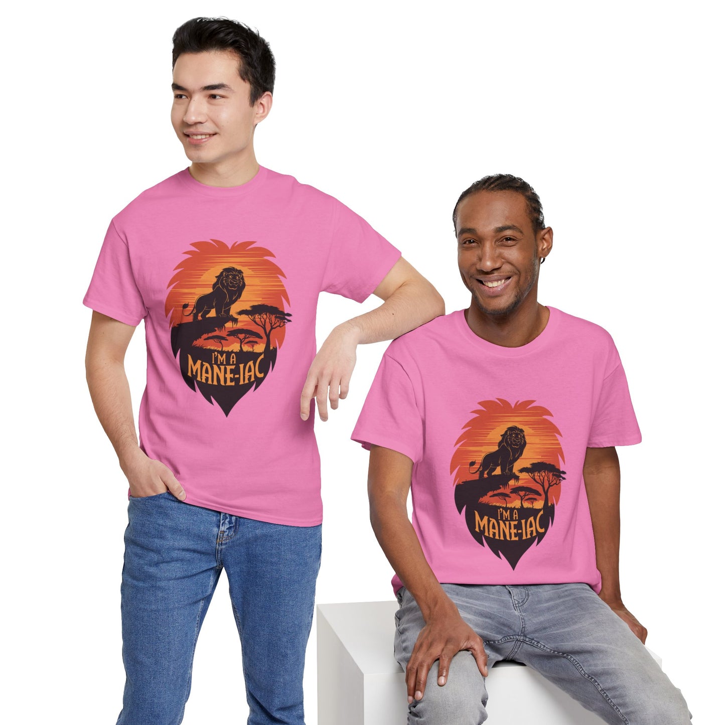 I’m a Mane-iac Lion Classic Fit Tee – Clean Stylized Animal Art, Funny Mane Pun, Everyday Quiet Luxury, Perfect for Smart Casual Looks