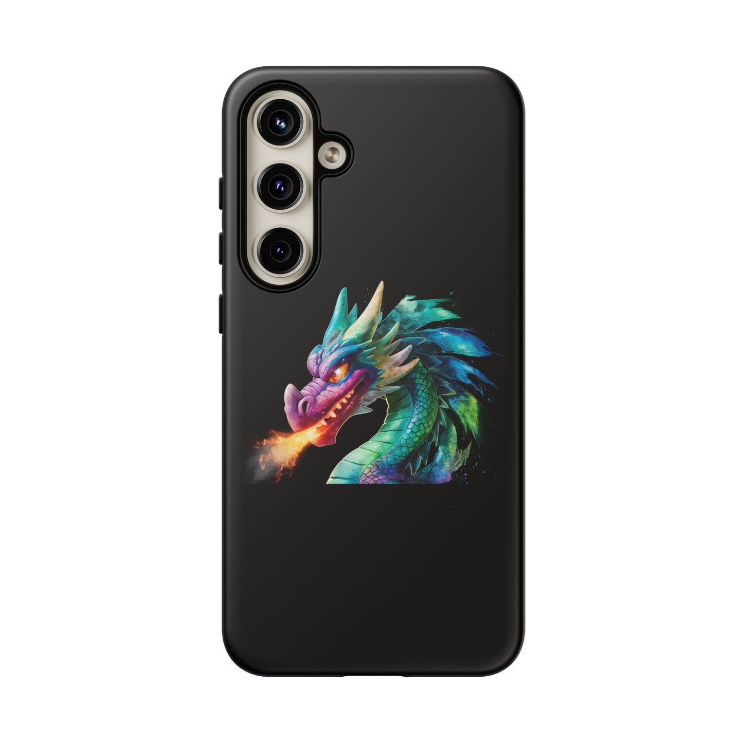 Fire-Breathing Dragon Samsung Case - Tough Fantasy Art Cover - Dark Academia Aesthetic Geek Gift for Galaxy S23/S24/S25/Ultra