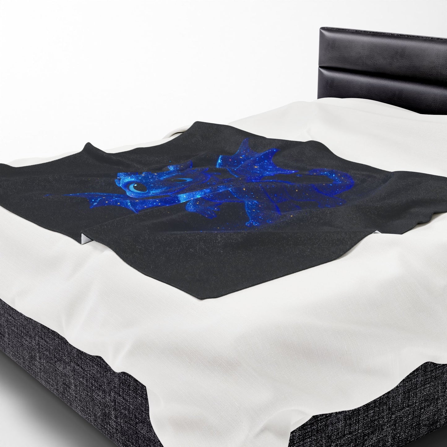 Galaxy Dragon Blanket - Cosmic Blue Fantasy Throw for Kids, Teens & Adults | Soft Plush Bed Decor | Dragon Lover Gift Idea