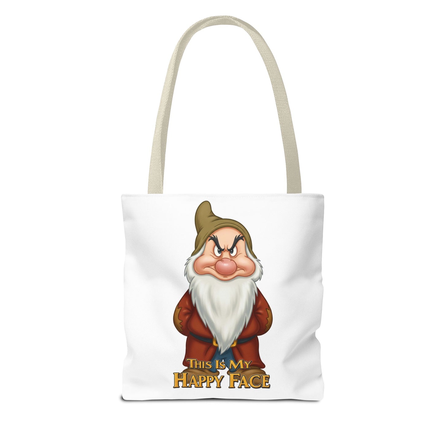 Grumpy Dwarf Tote Bag - "This Is My Happy Face"