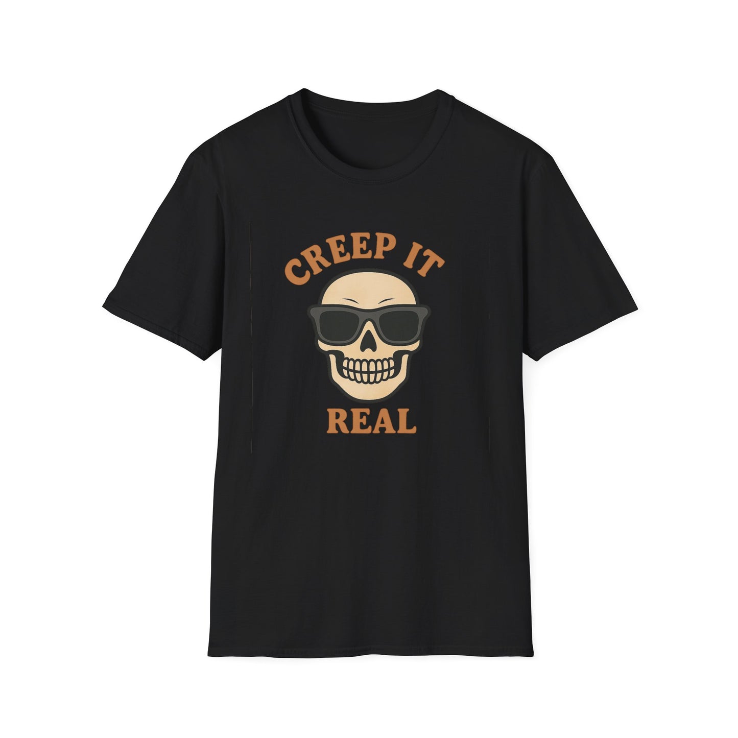 Creep It Real Shirt - Funny Skull Halloween T-Shirt, Spooky Season Graphic Tee, Cool Skeleton with Sunglasses, Humorous Fall Top