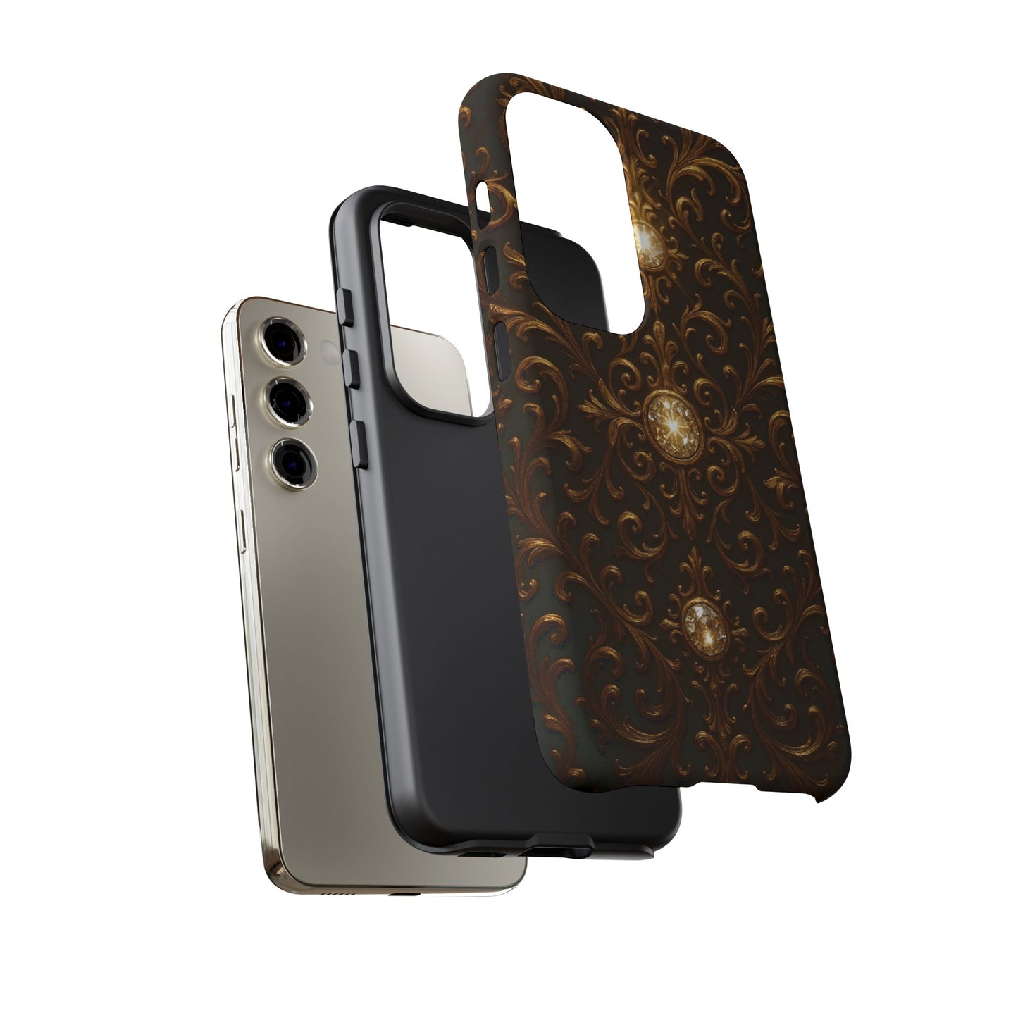 Luxury Baroque Samsung Case β Elegant Gold Ornate Floral Phone Cover for Galaxy