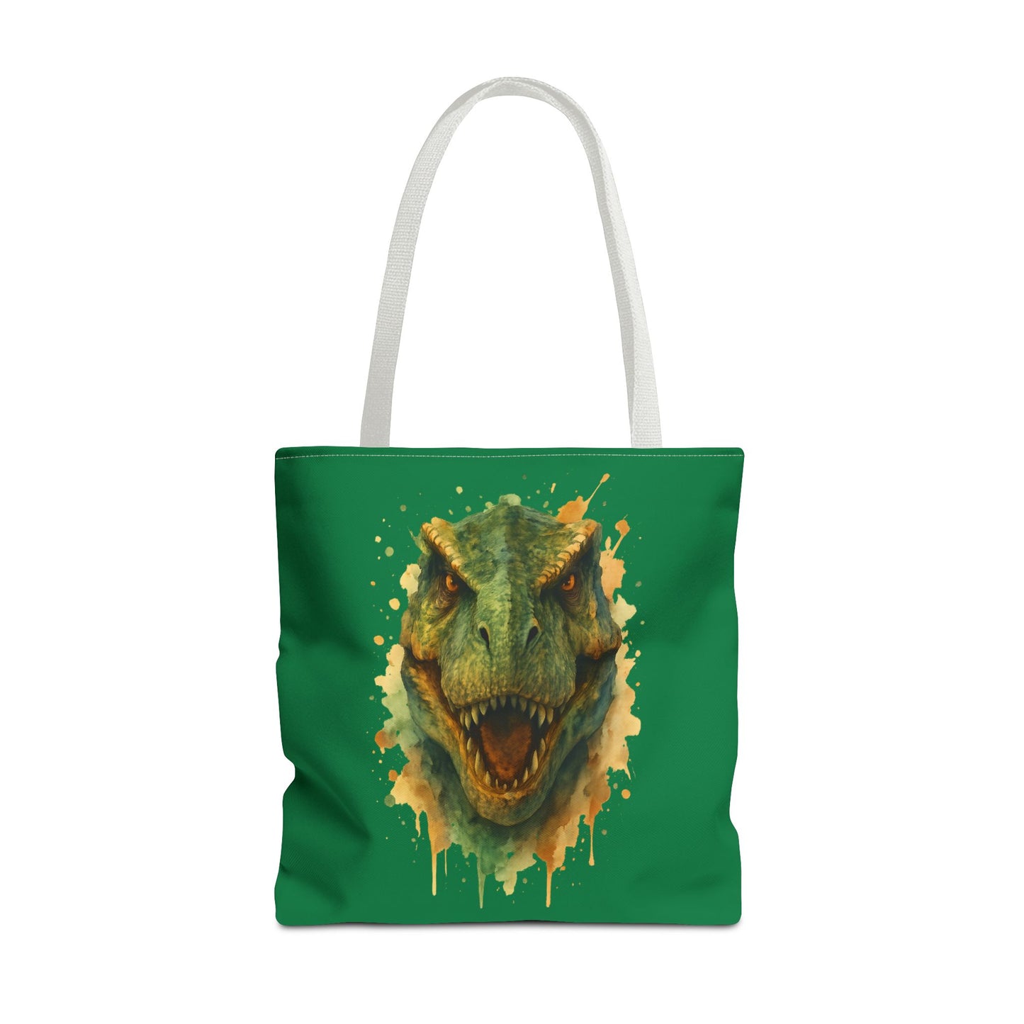 Watercolor T-Rex Tote Bag - Eco Canvas Dino Shopper, Dinosaur Lover Gift, Book Bag, Reusable Grocery Tote - Aesthetic Paleontology Art