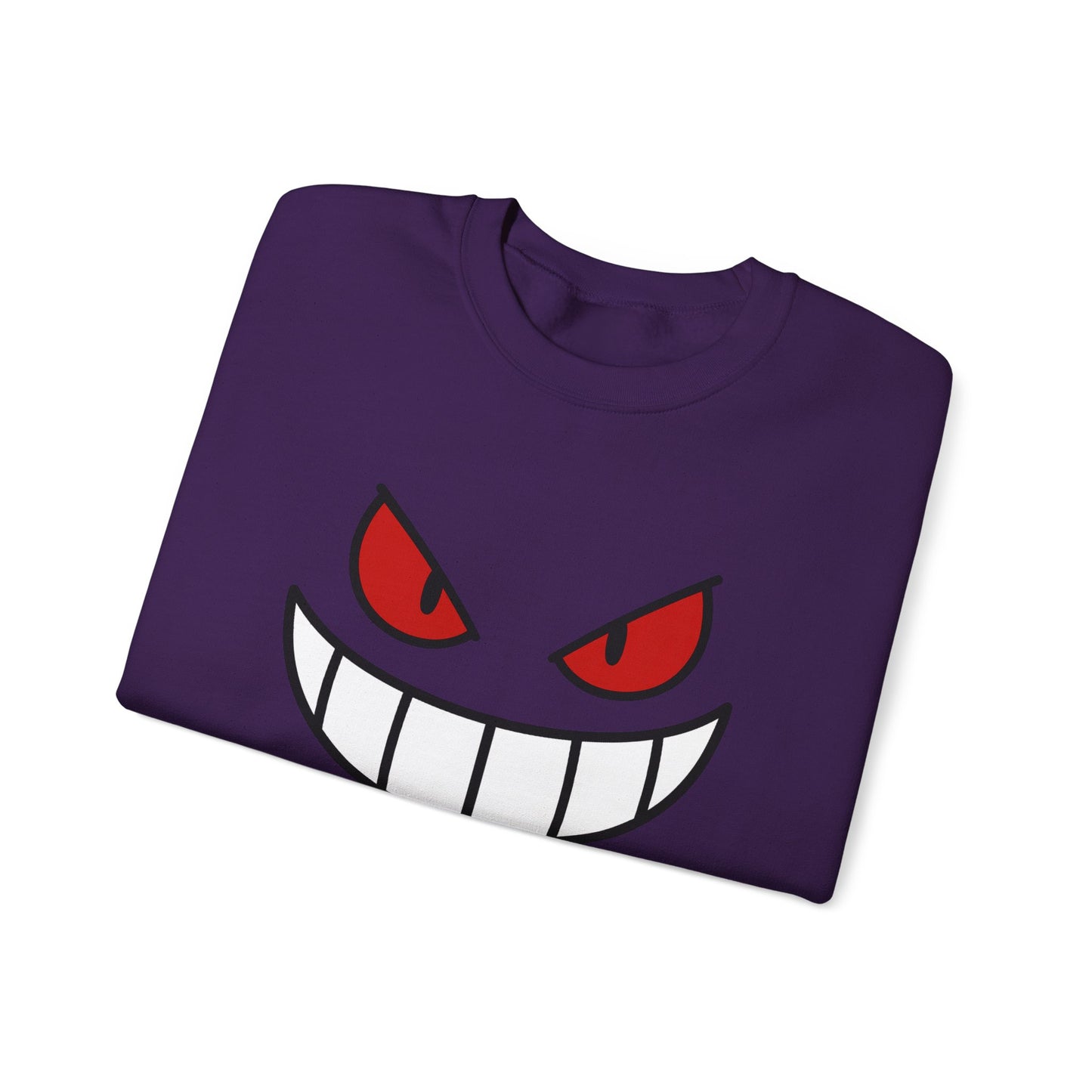 Evil Grin Sweatshirt, Creepy Skull Face Crewneck, Spooky Halloween Pullover, Dark Grinning Ghost Tee, Unisex Scary Smile Sweatshirt