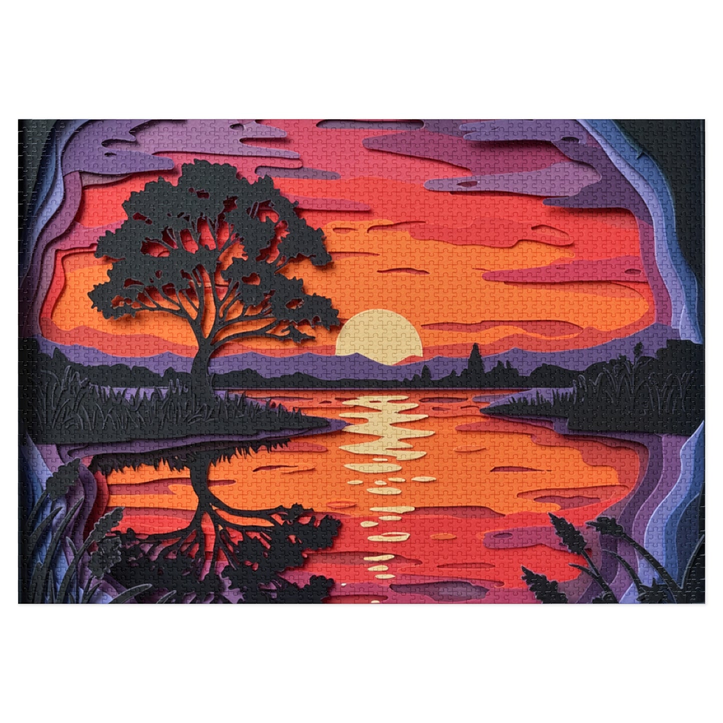 Sunset Paper Art Jigsaw Puzzle