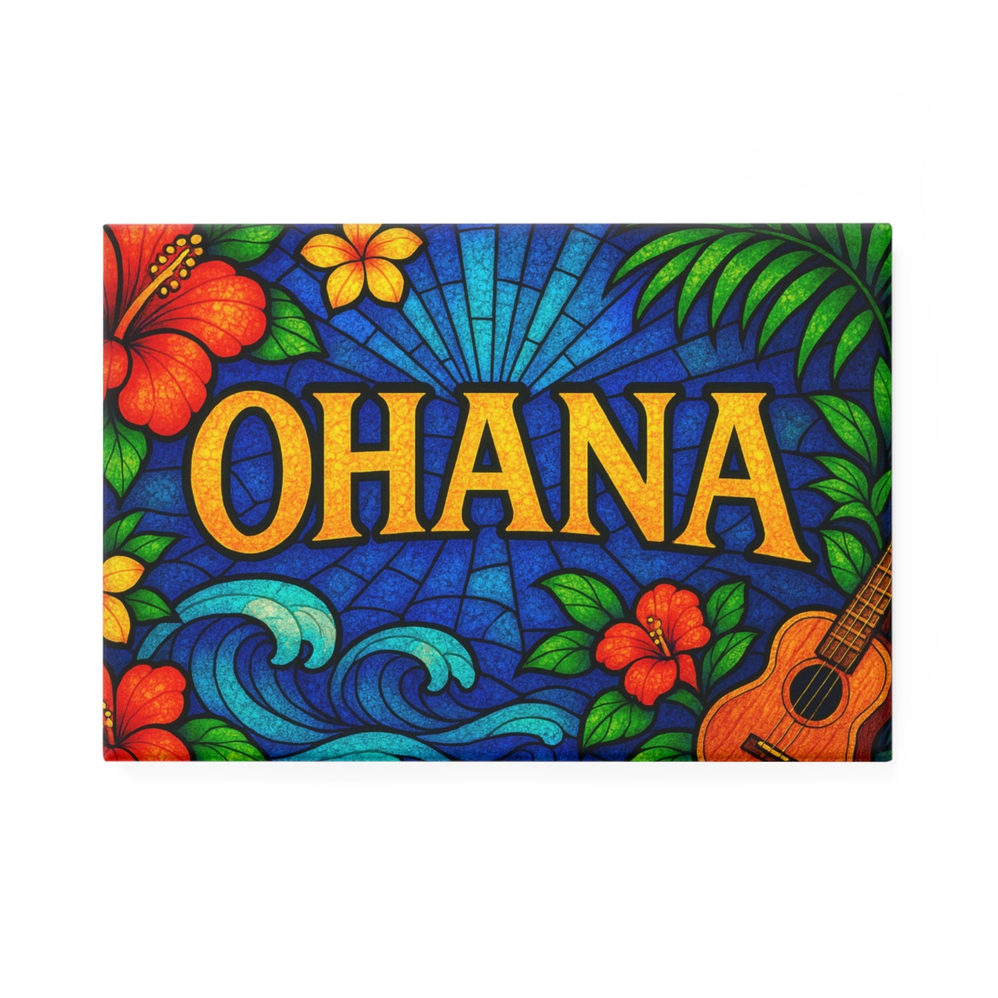 Ohana Magnet – Hawaiian Fridge Decor, Tropical Floral Aesthetic, Luau Gift Idea