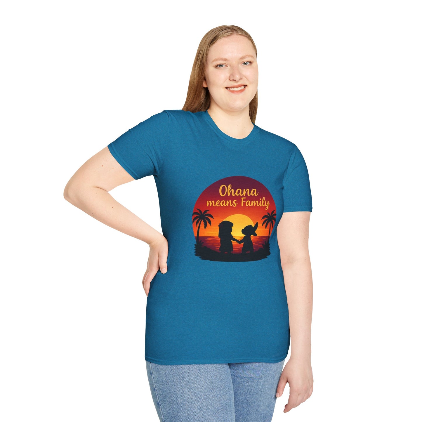 Ohana Means Family Shirt - Cute Sunset Graphic Tee, Hawaiian Family Quote Shirt, Family Inspired T-Shirt, Matching Vacation Outfit