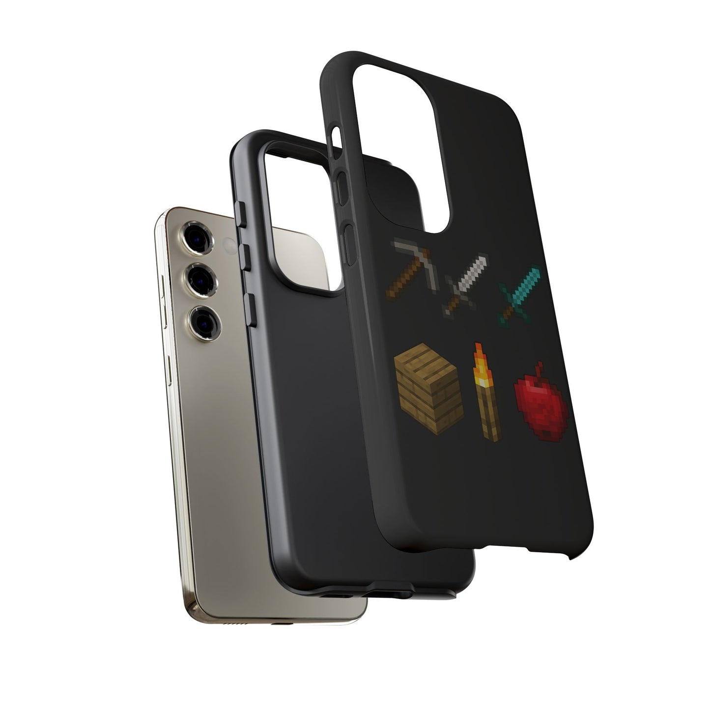 Minecraft-Inspired Tough Samsung Phone Case Pixel Art Design for Gamers Phone Accessory for Gamers