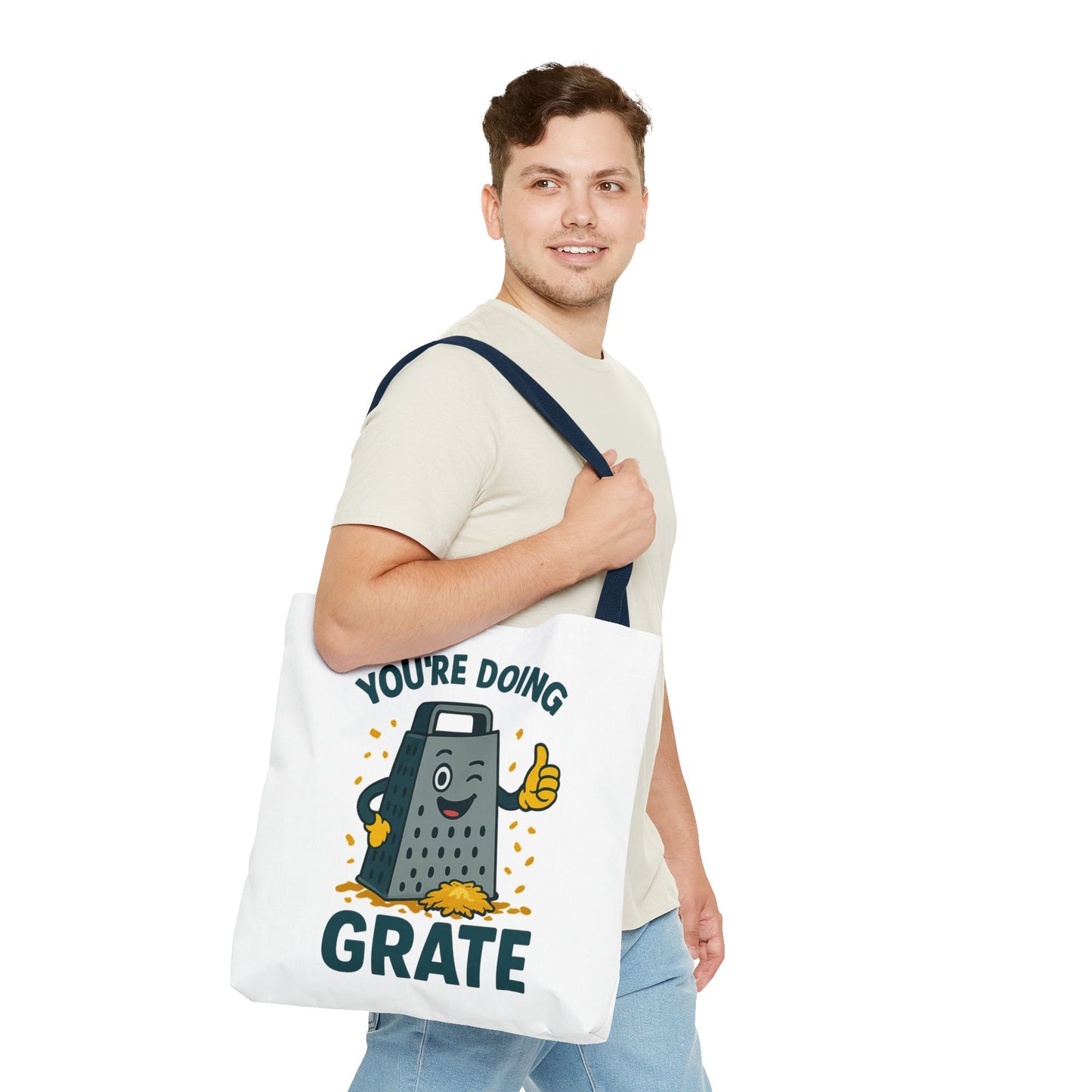 Funny Cheese Pun Tote Bag – “You’re Doing Grate” Grocery Bag | Cute Gift for Coworkers, Teachers, Food Lovers & Everyday Motivation