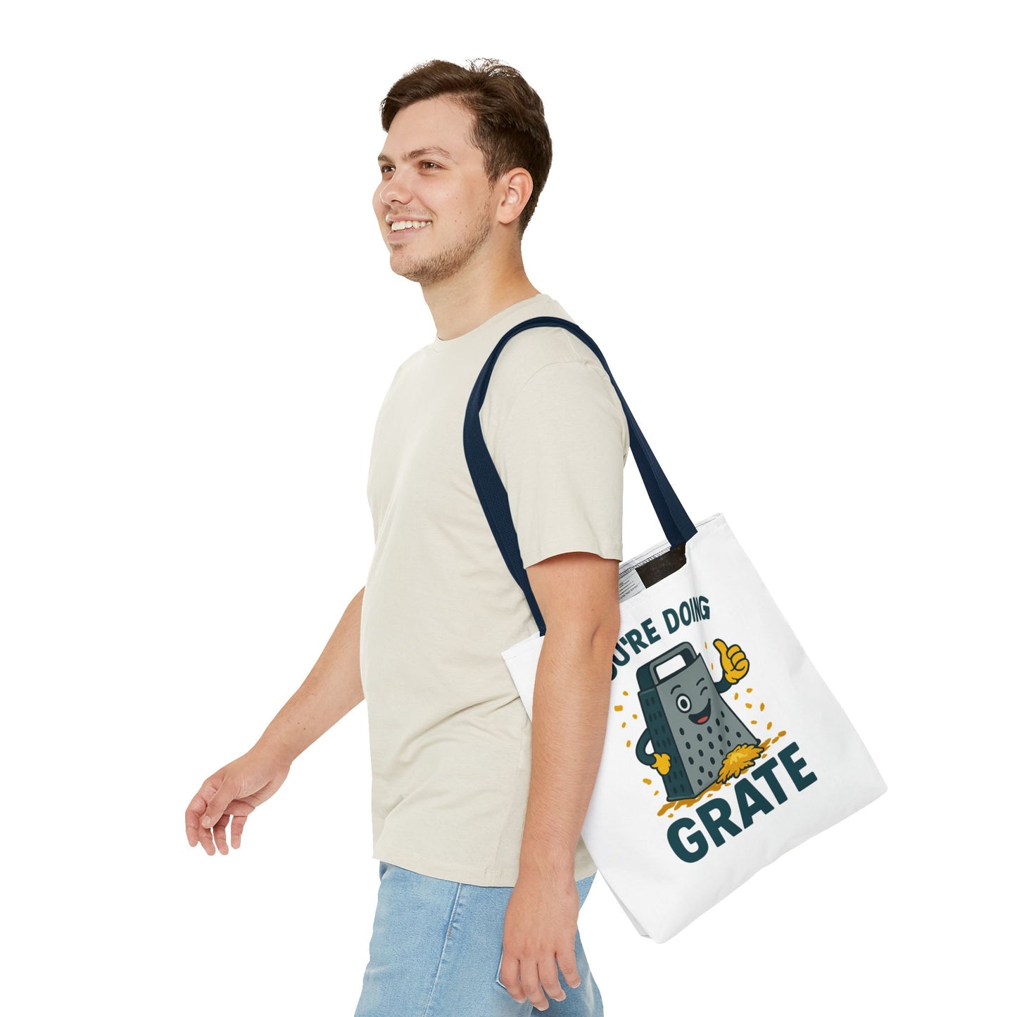 Funny Cheese Pun Tote Bag – “You’re Doing Grate” Grocery Bag | Cute Gift for Coworkers, Teachers, Food Lovers & Everyday Motivation