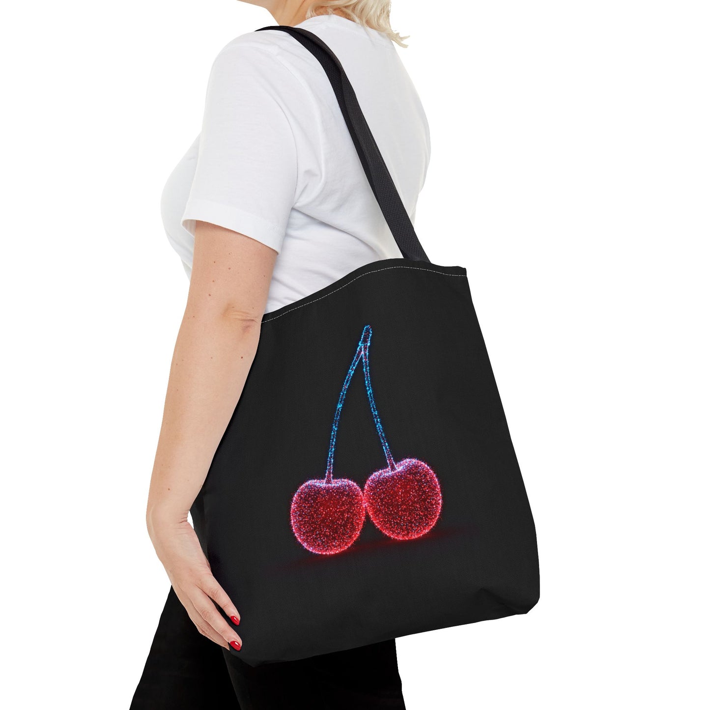 Sparkling Cherry Tote Bag Reusable Bag Shopping Bag Cherry Bag Reusable Tote