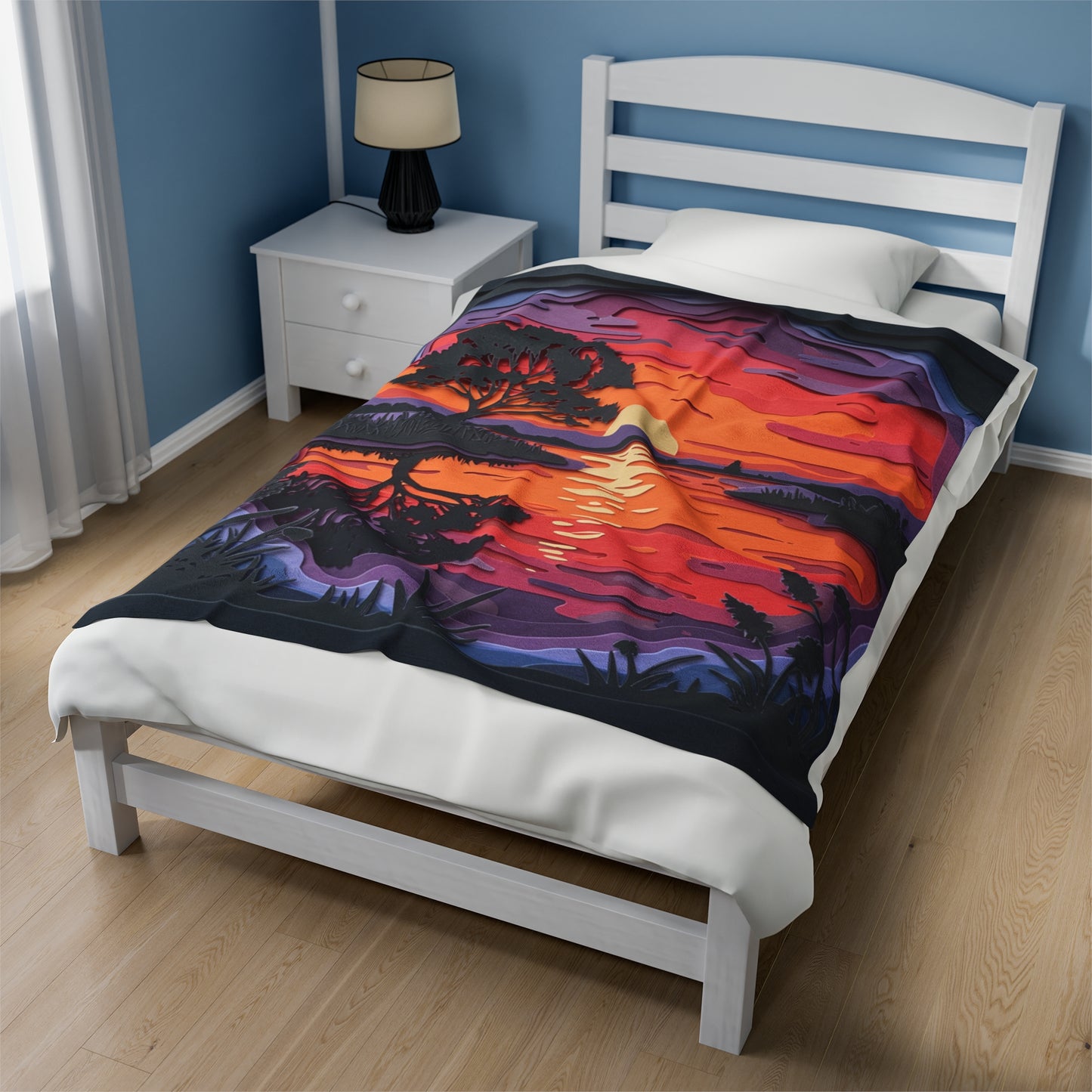 Plush Blanket - Sunset Paper Art Design